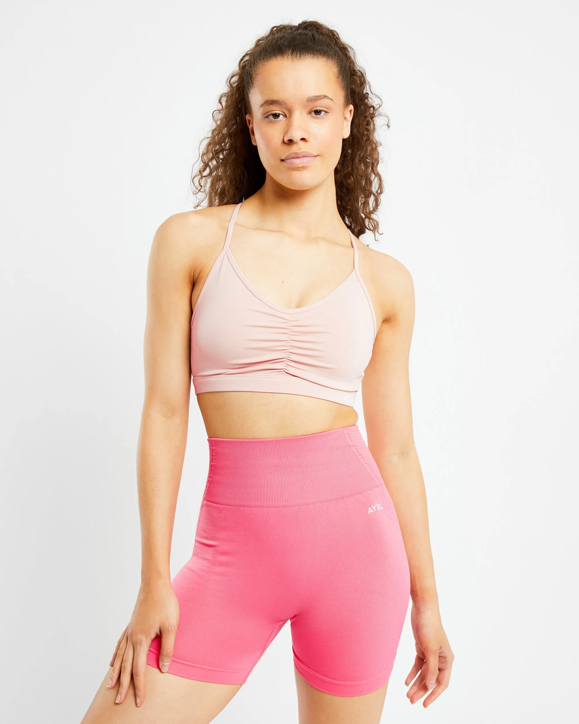 Essential Ruched Sports Bra - Dusty Pink sold by AYBL