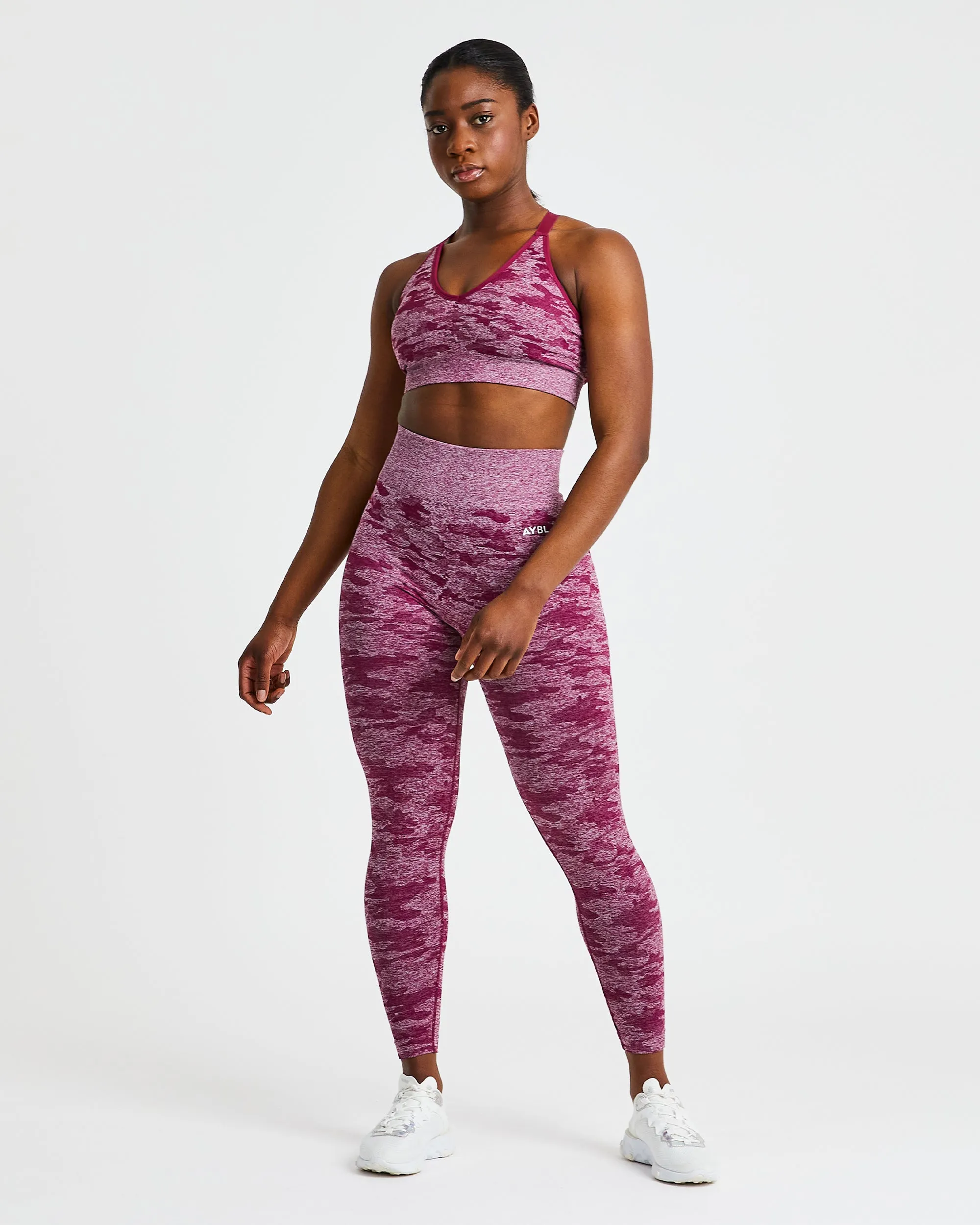 Evolve Camo Seamless Sports Bra - Burgundy sold by AYBL product image thumbnail 3
