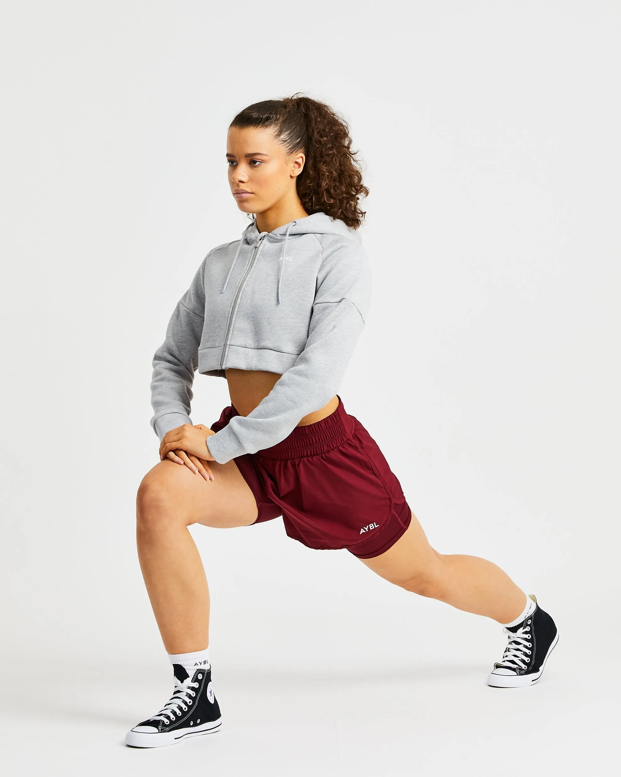 Beyond Crop Zip Hoodie - Grey sold by AYBL product image thumbnail 5