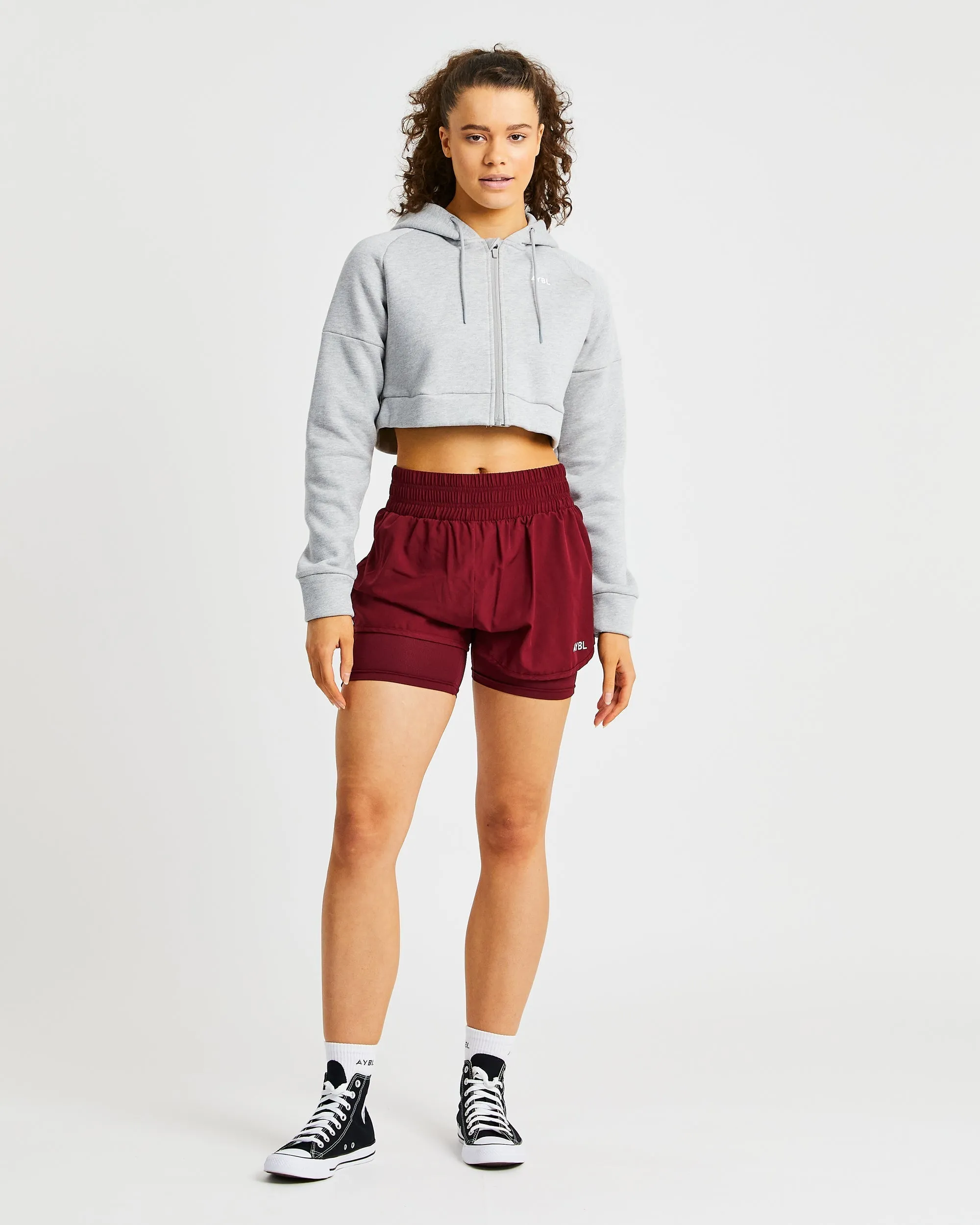 Beyond Crop Zip Hoodie - Grey sold by AYBL product image thumbnail 3