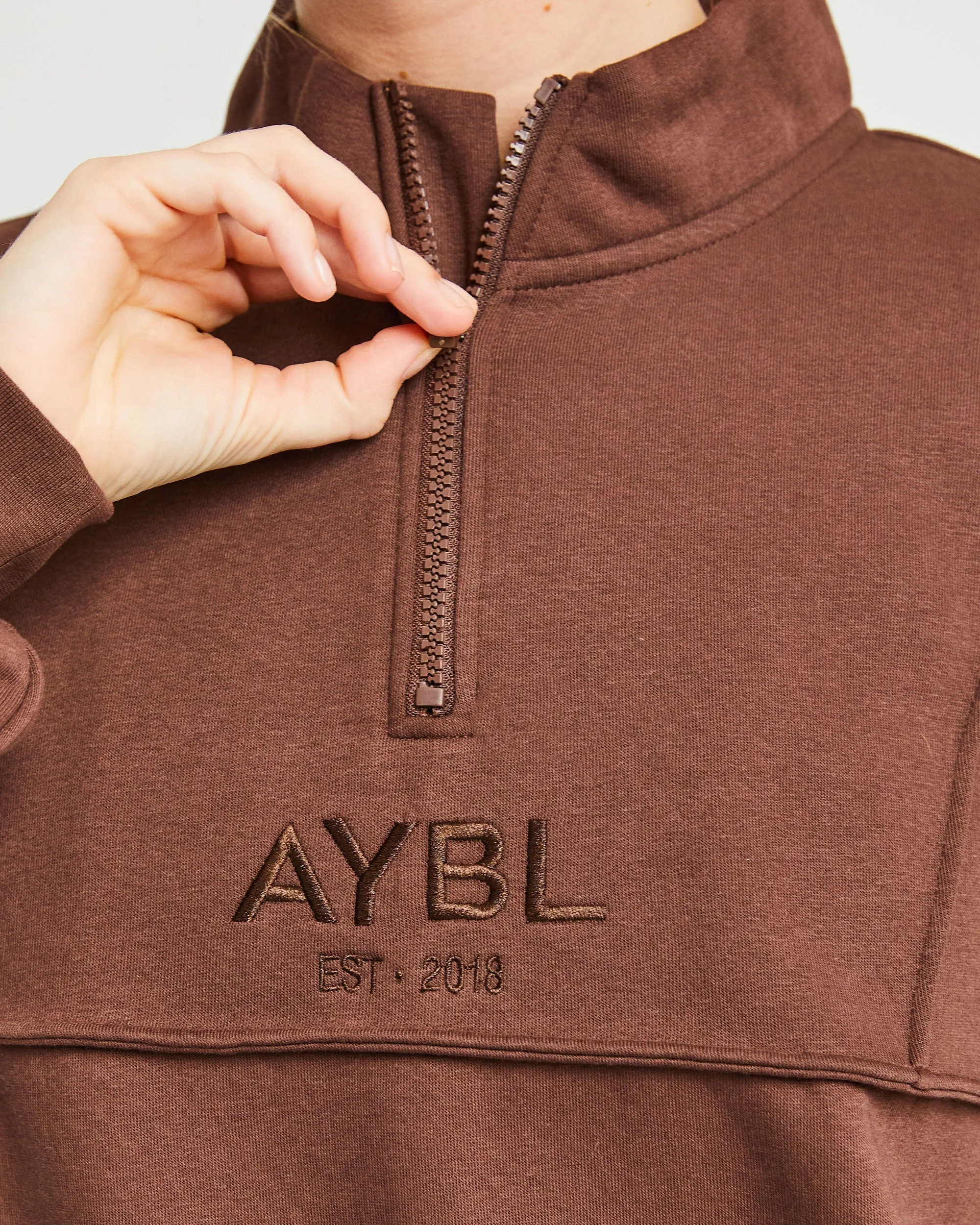 Luxe 1/2 Zip Pullover - Brown sold by AYBL product image thumbnail 5