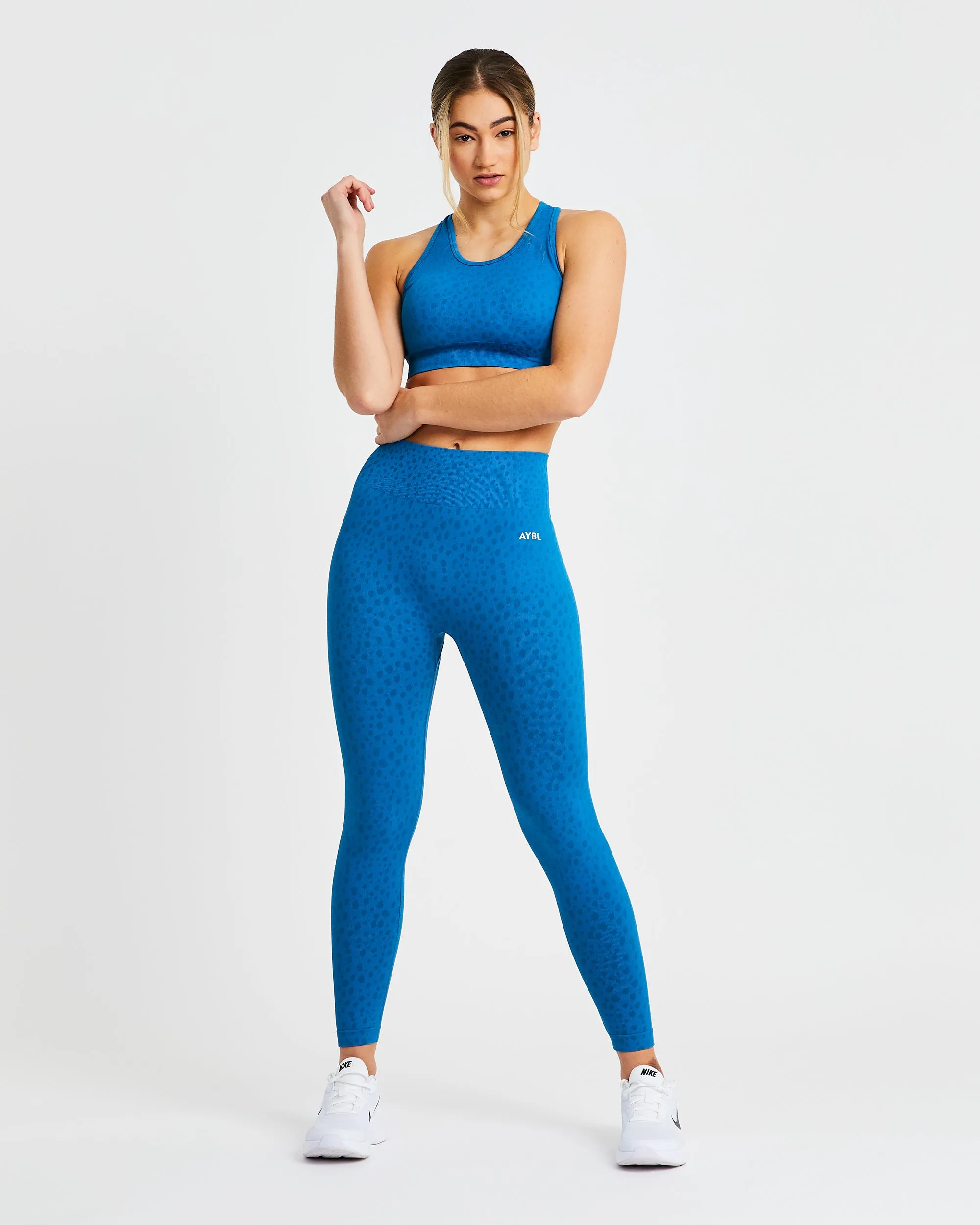 Evolve Speckle Seamless Sports Bra - Blue sold by AYBL product image thumbnail 3