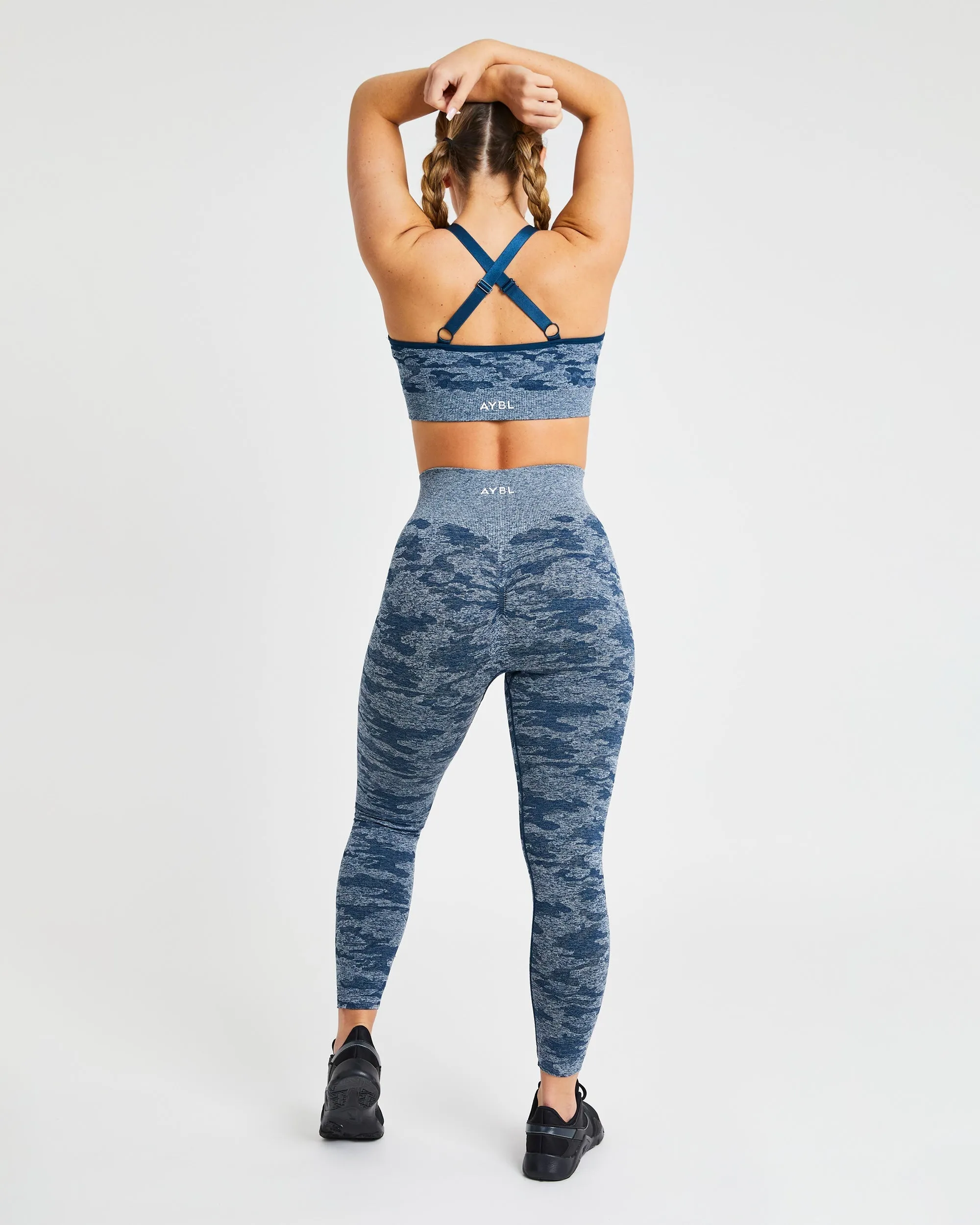 Evolve Camo Seamless Sports Bra - Teal sold by AYBL product image thumbnail 4