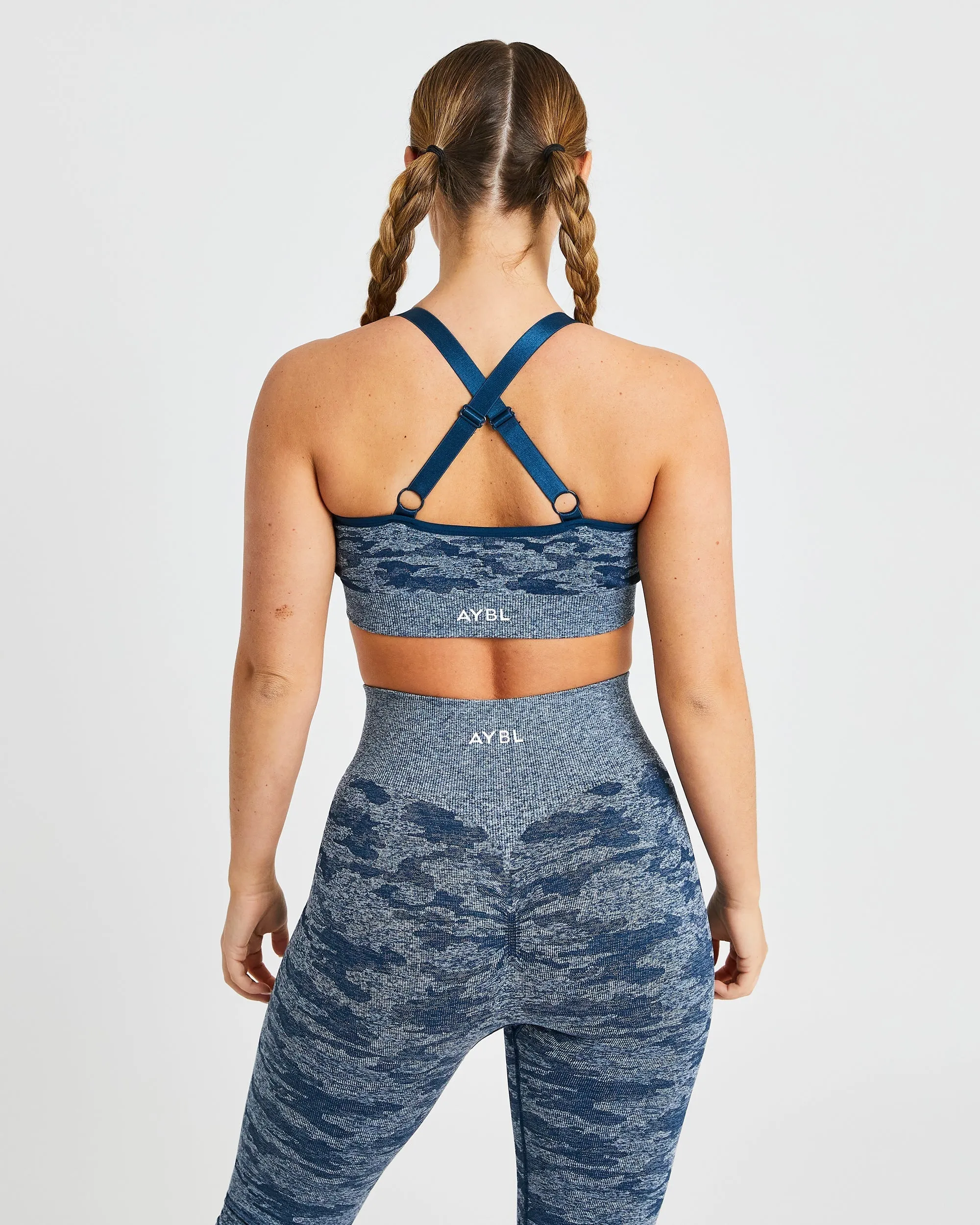 Evolve Camo Seamless Sports Bra - Teal sold by AYBL product image thumbnail 2