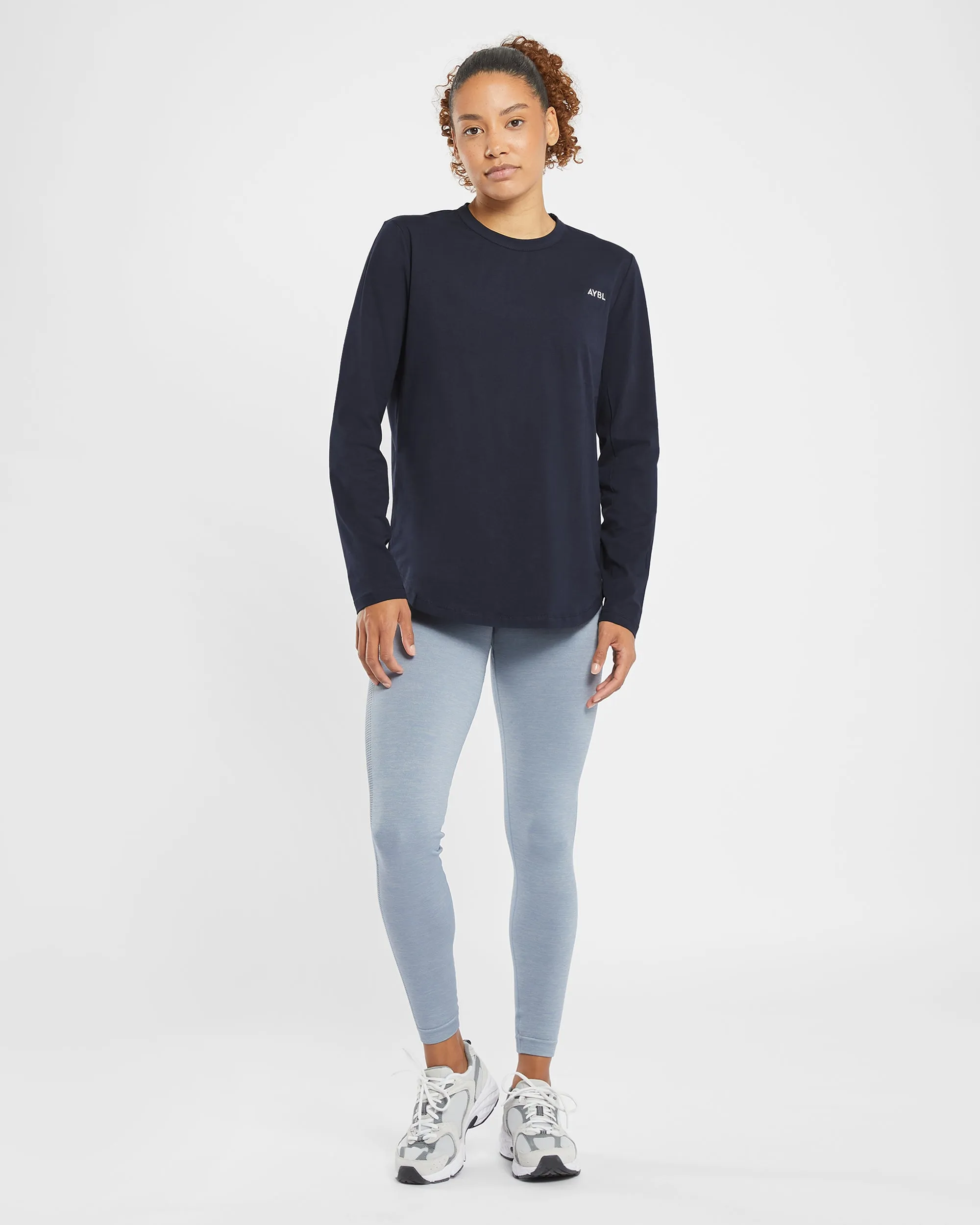Everyday Relaxed Long Sleeve T Shirt - Navy sold by AYBL product image thumbnail 3