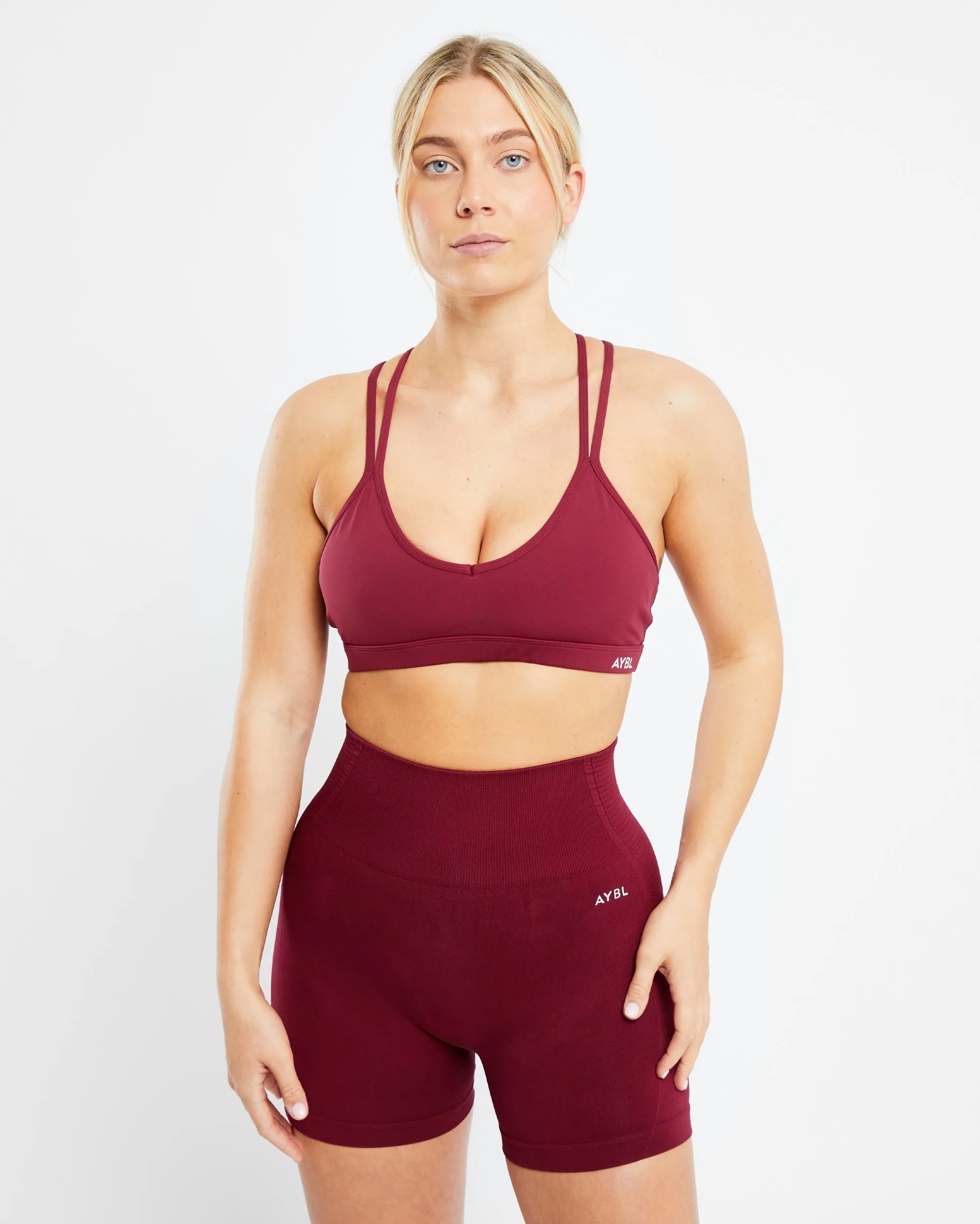 Essential Strappy Sports Bra - Rumba Red sold by AYBL