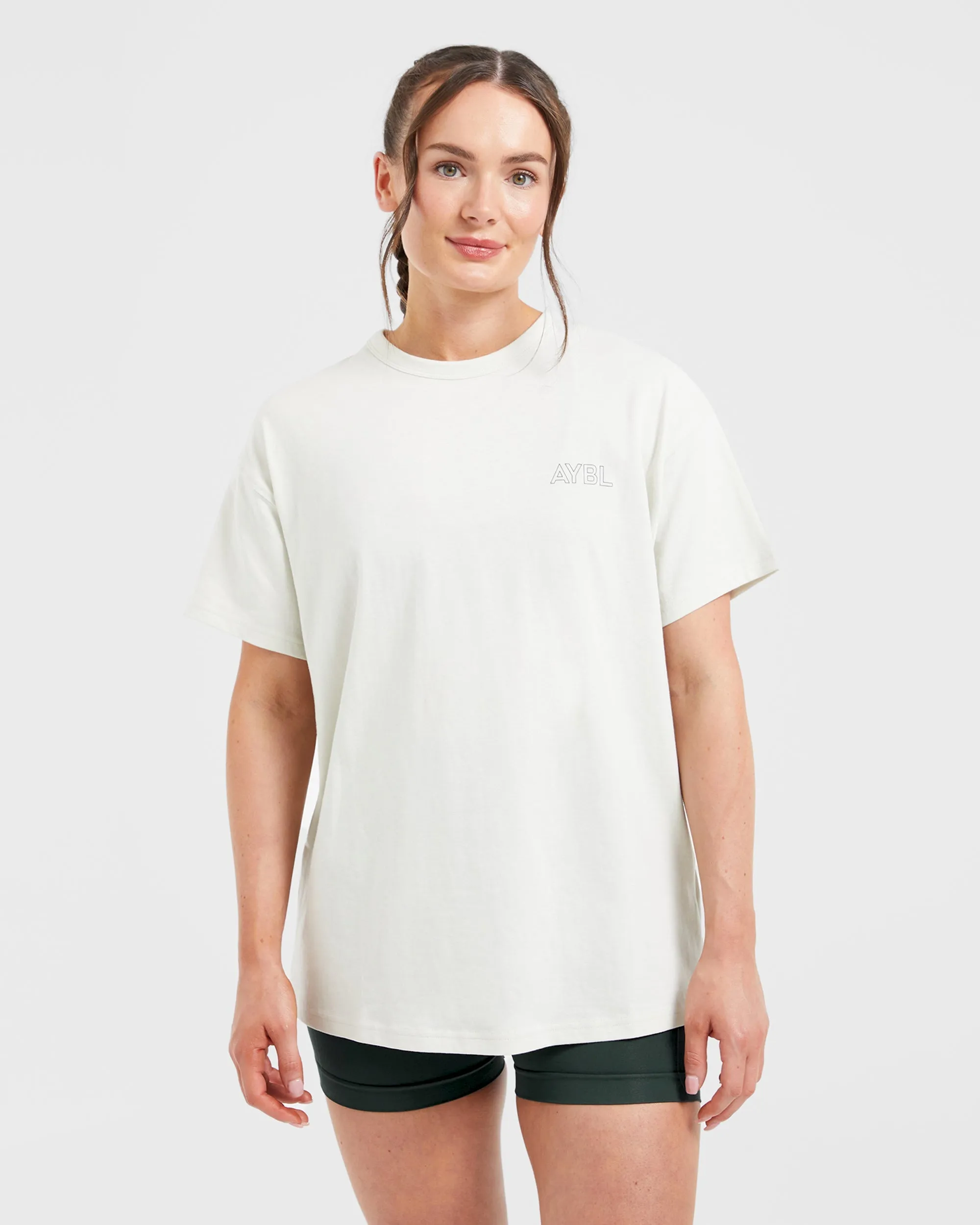 AYBL Athletics Oversized T Shirt - Off White/Green sold by AYBL product image thumbnail 2