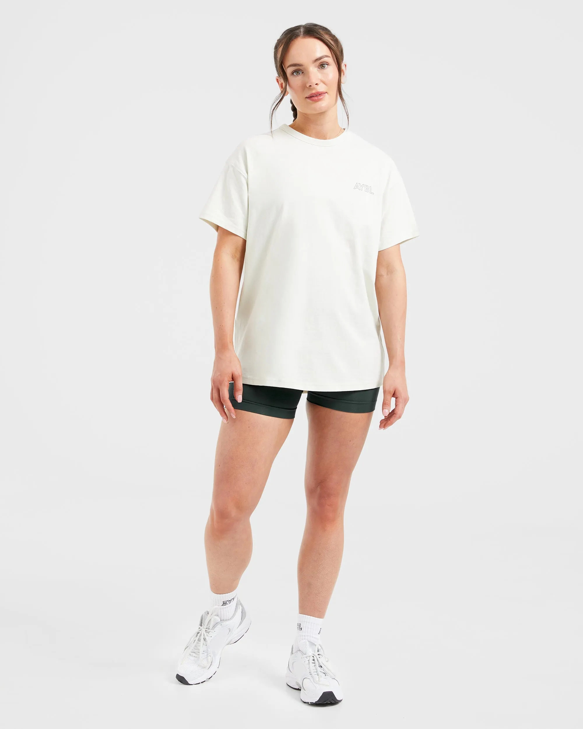 AYBL Athletics Oversized T Shirt - Off White/Green sold by AYBL product image thumbnail 3
