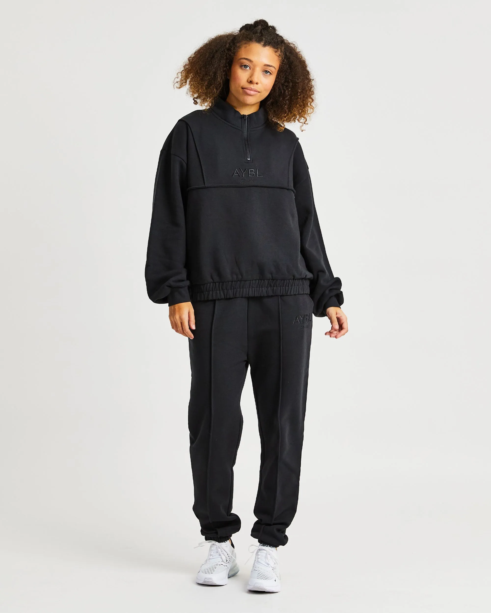 Luxe 1/2 Zip Pullover - Black sold by AYBL product image thumbnail 3