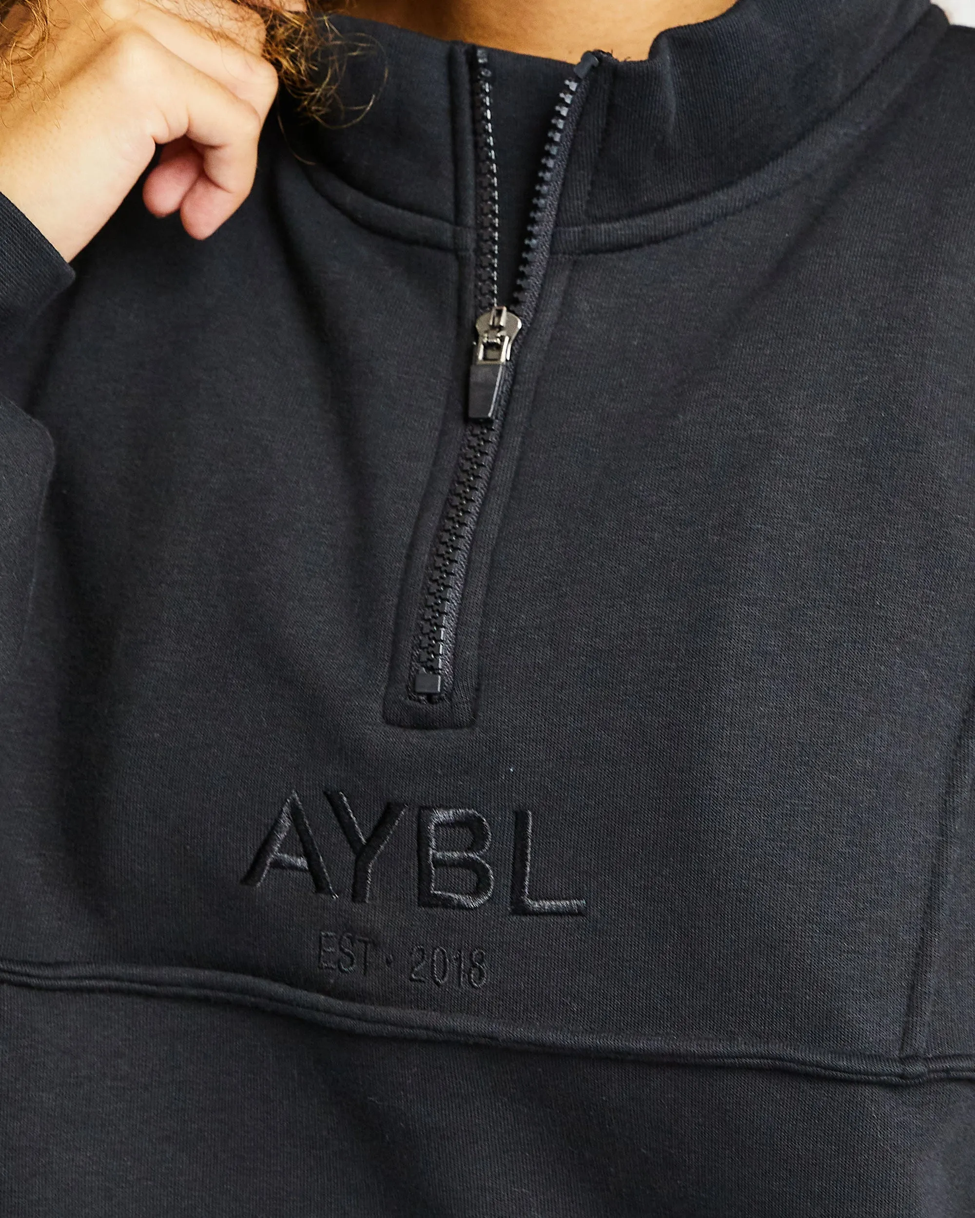 Luxe 1/2 Zip Pullover - Black sold by AYBL product image thumbnail 5