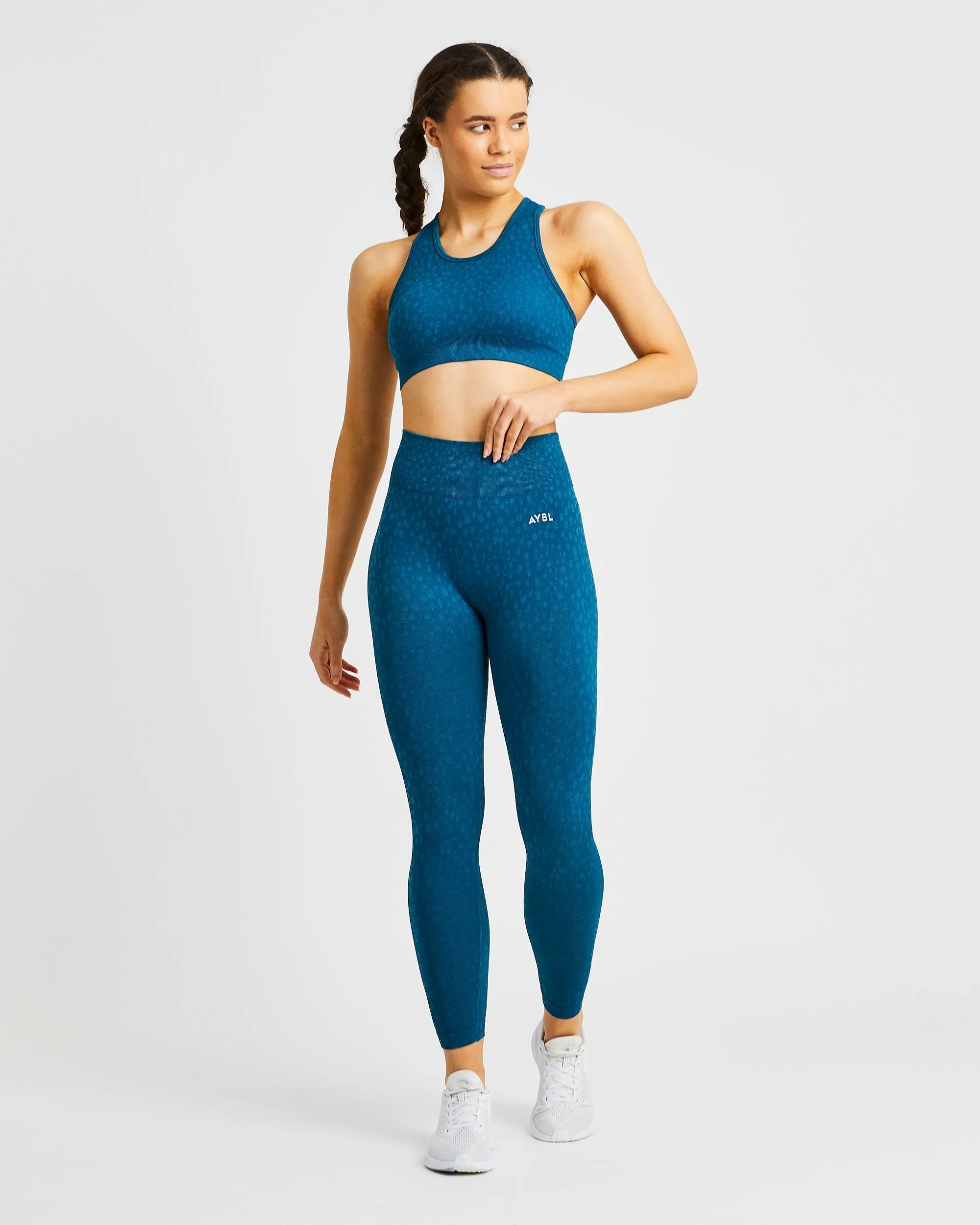 Evolve Speckle Seamless Sports Bra - Teal sold by AYBL product image thumbnail 3