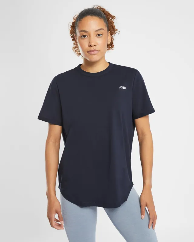 Everyday Relaxed T Shirt - Navy sold by AYBL