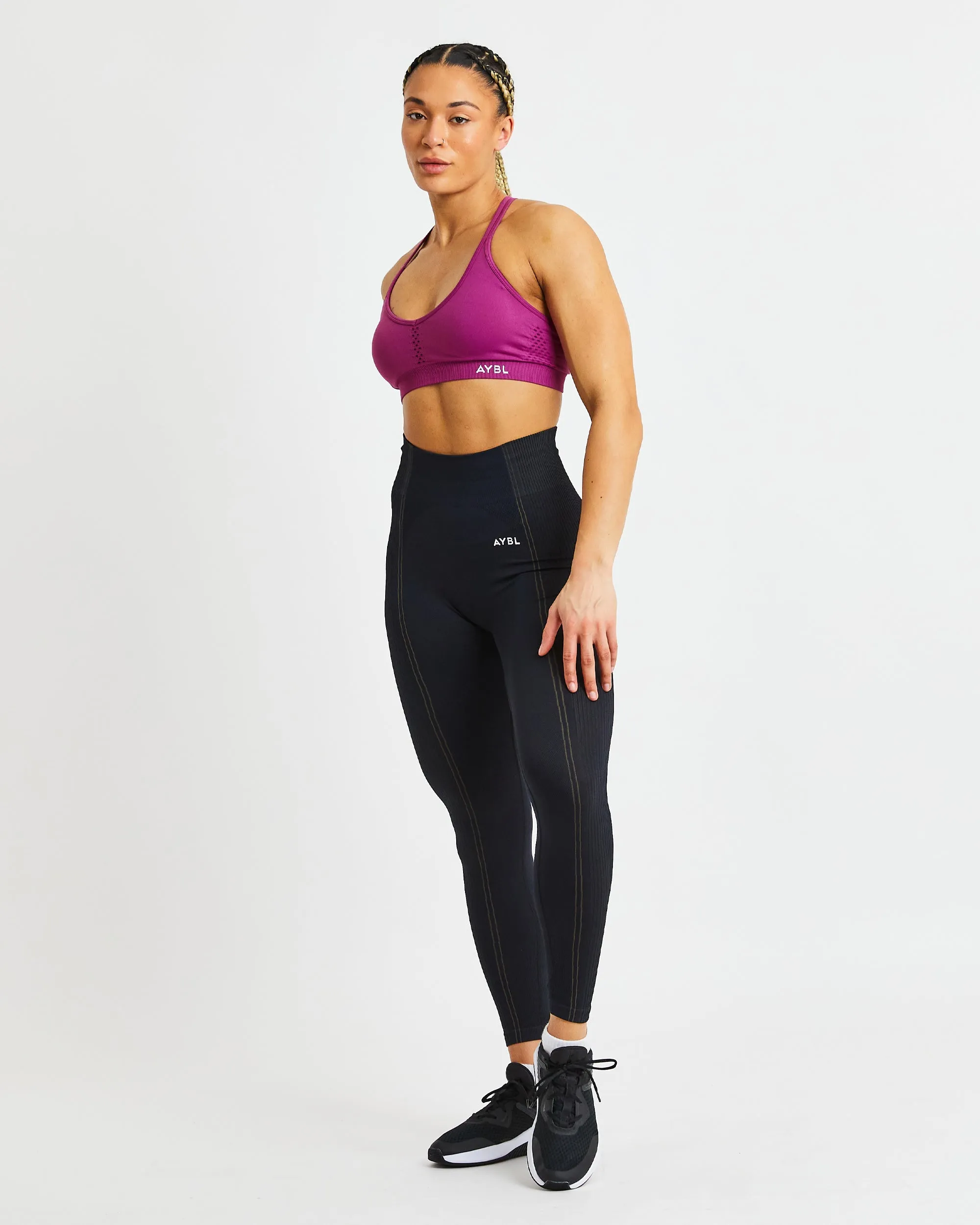 Essential Seamless Strappy Sports Bra - Magenta sold by AYBL product image thumbnail 3