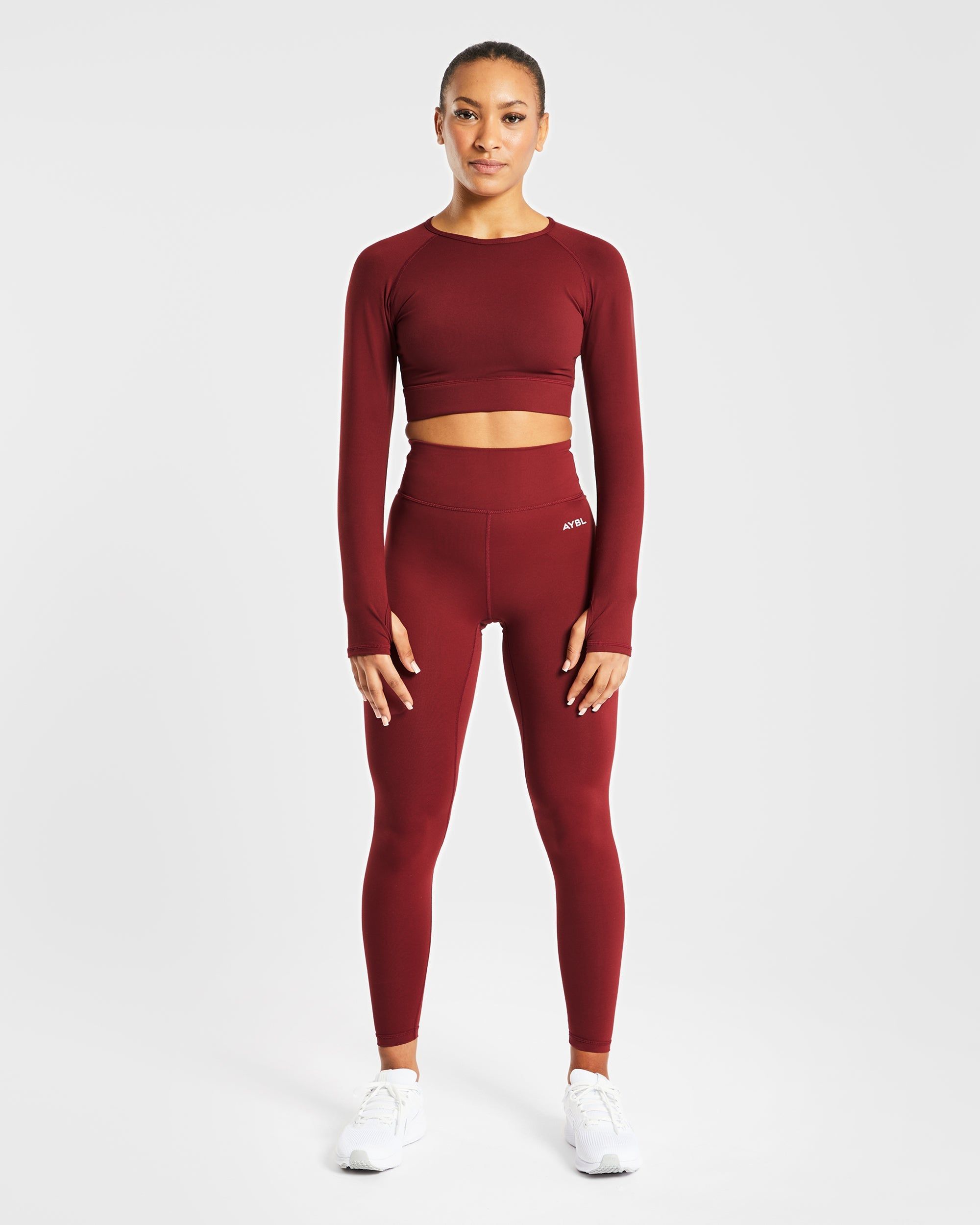 Core Long Sleeve Crop Top - Mauve Wine sold by AYBL product image thumbnail 3