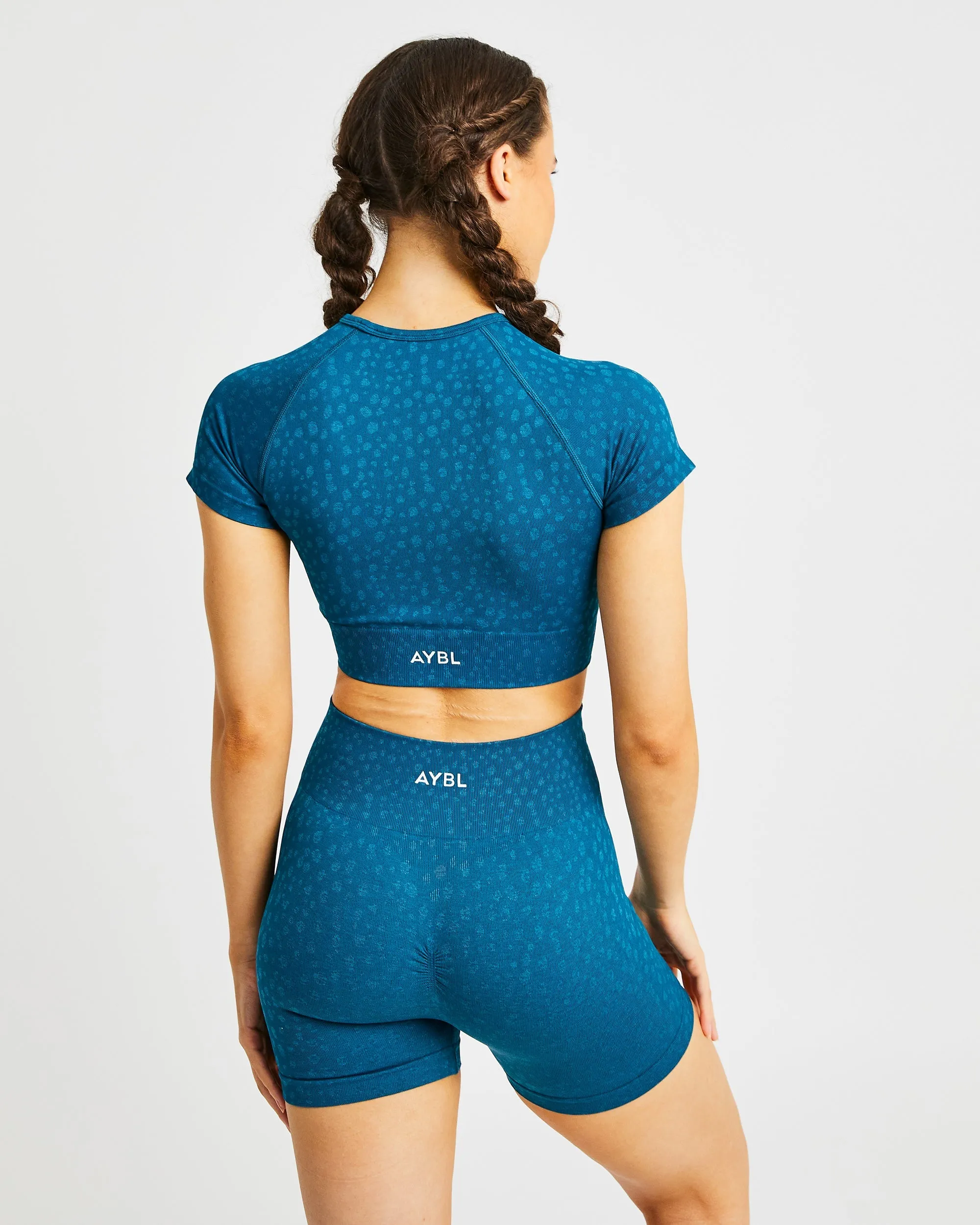 Evolve Speckle Seamless Crop Top - Teal sold by AYBL product image thumbnail 2