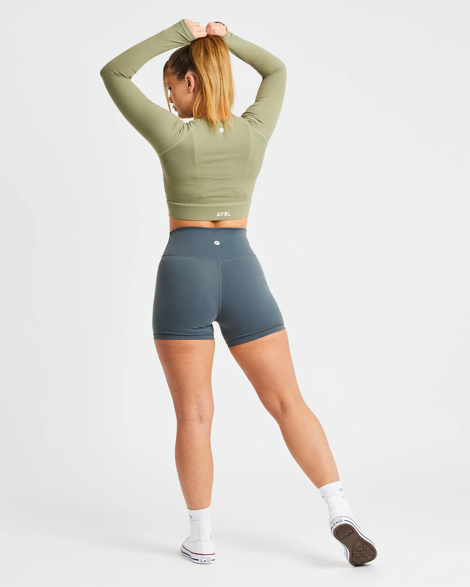 Core Long Sleeve Crop Top - Olive sold by AYBL product image thumbnail 4