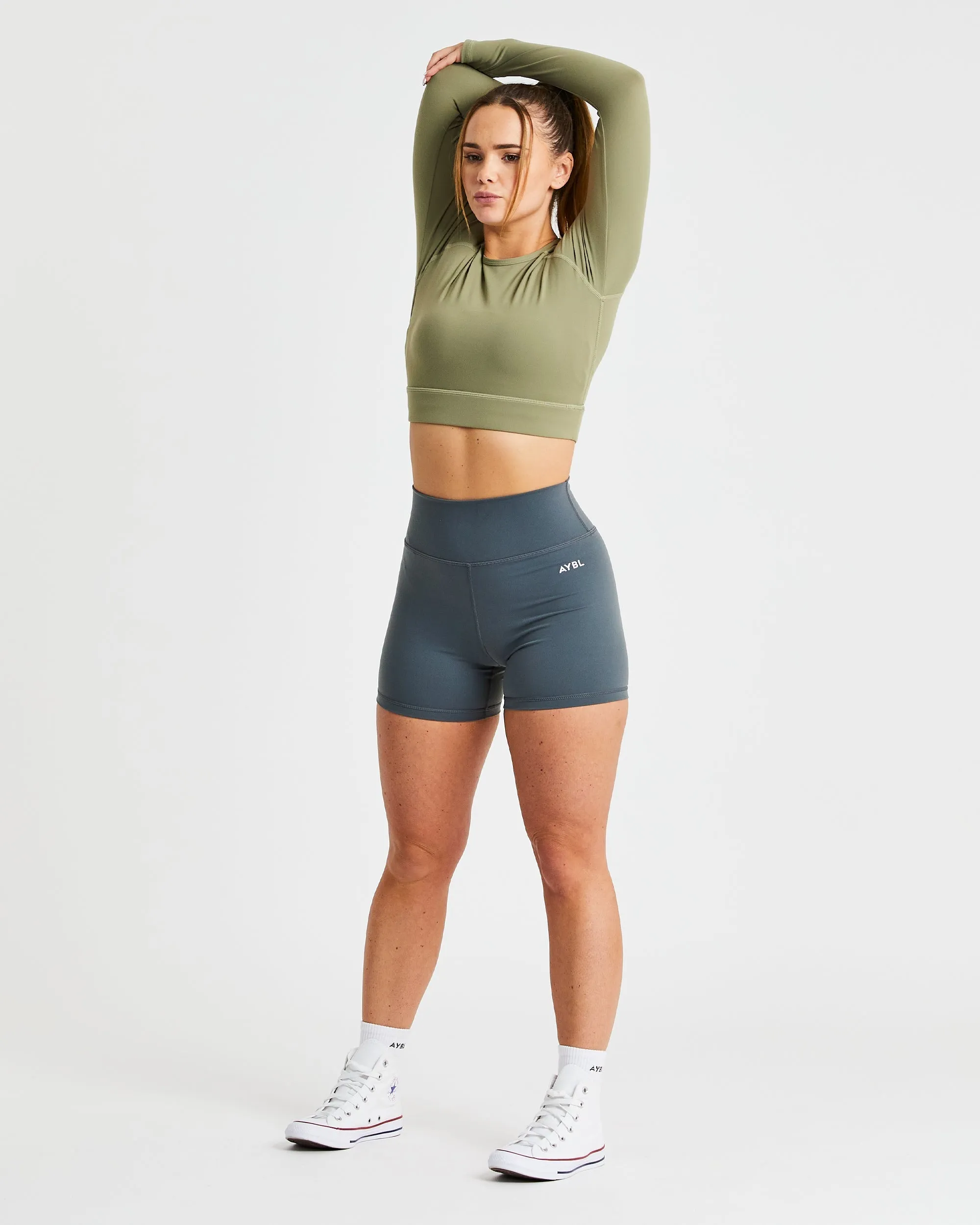 Core Long Sleeve Crop Top - Olive sold by AYBL product image thumbnail 5