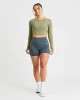 Core Long Sleeve Crop Top - Olive sold by AYBL