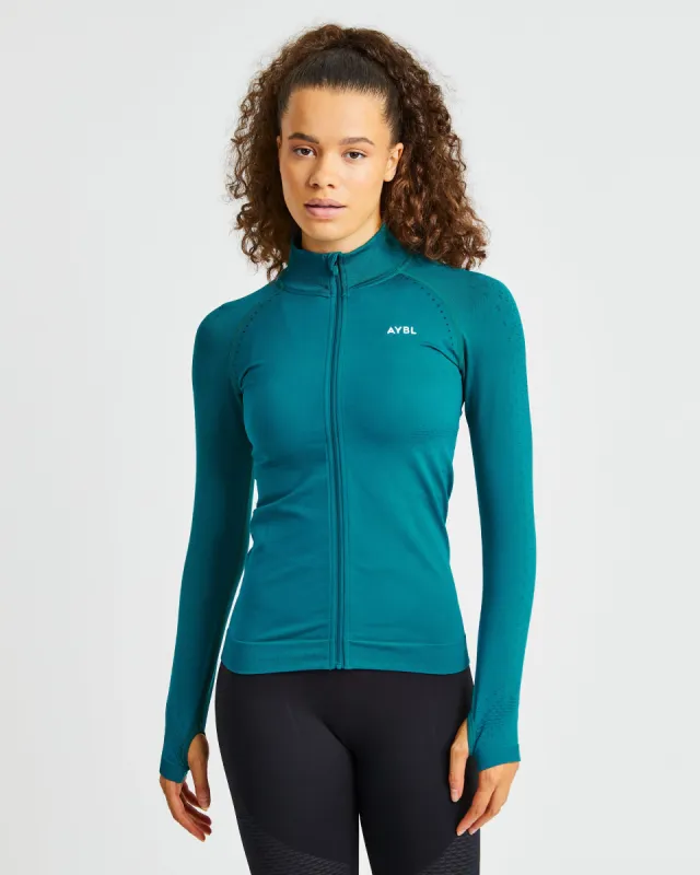 Ignite Seamless Zip Jacket - Hyper Teal sold by AYBL