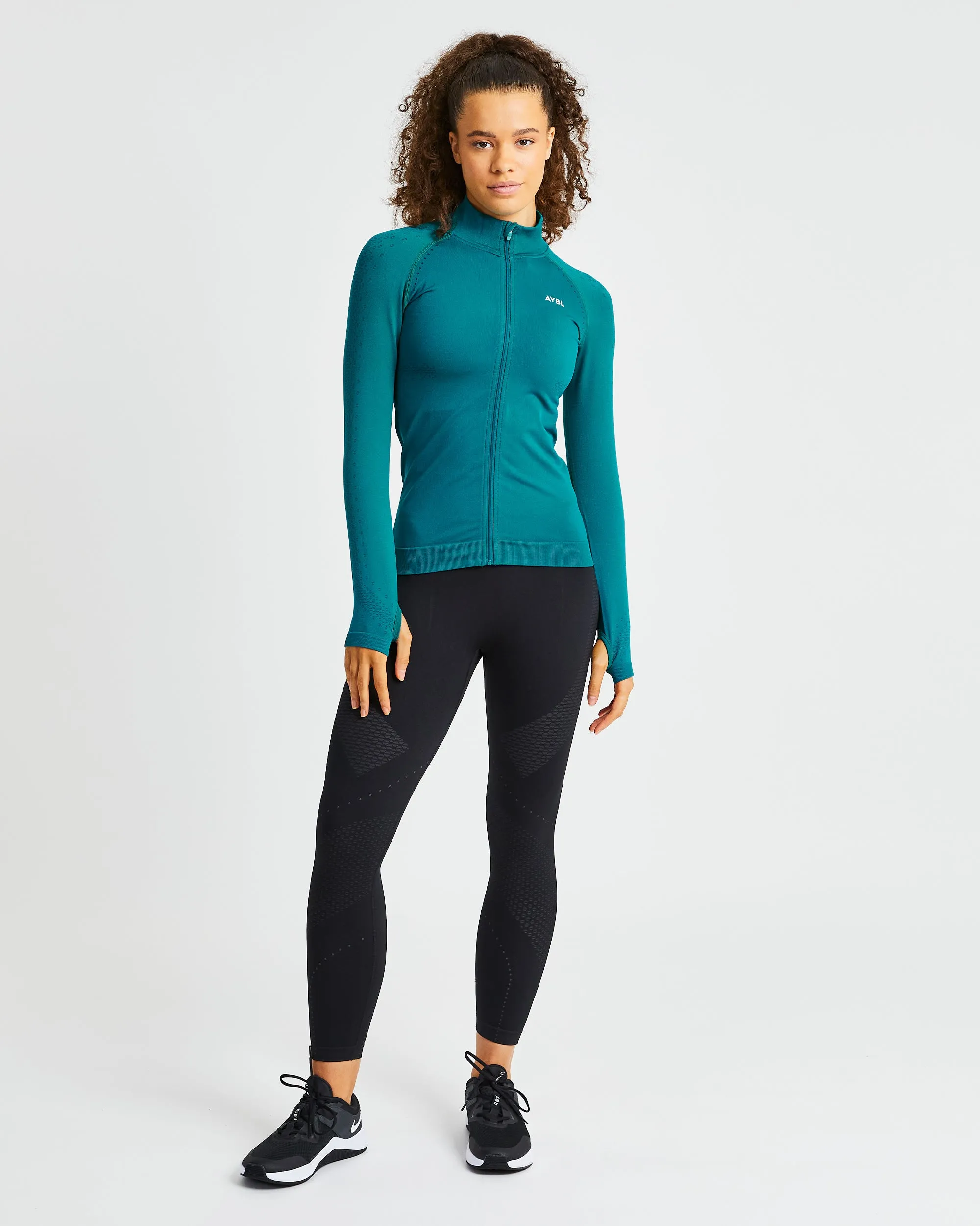 Ignite Seamless Zip Jacket - Hyper Teal sold by AYBL product image thumbnail 3