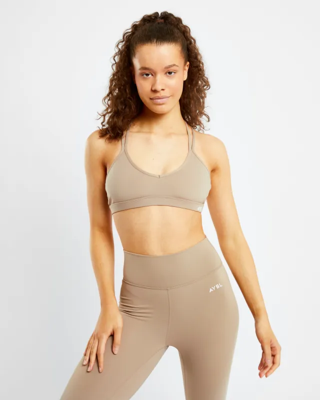 Essential Strappy Sports Bra - Mocha sold by AYBL