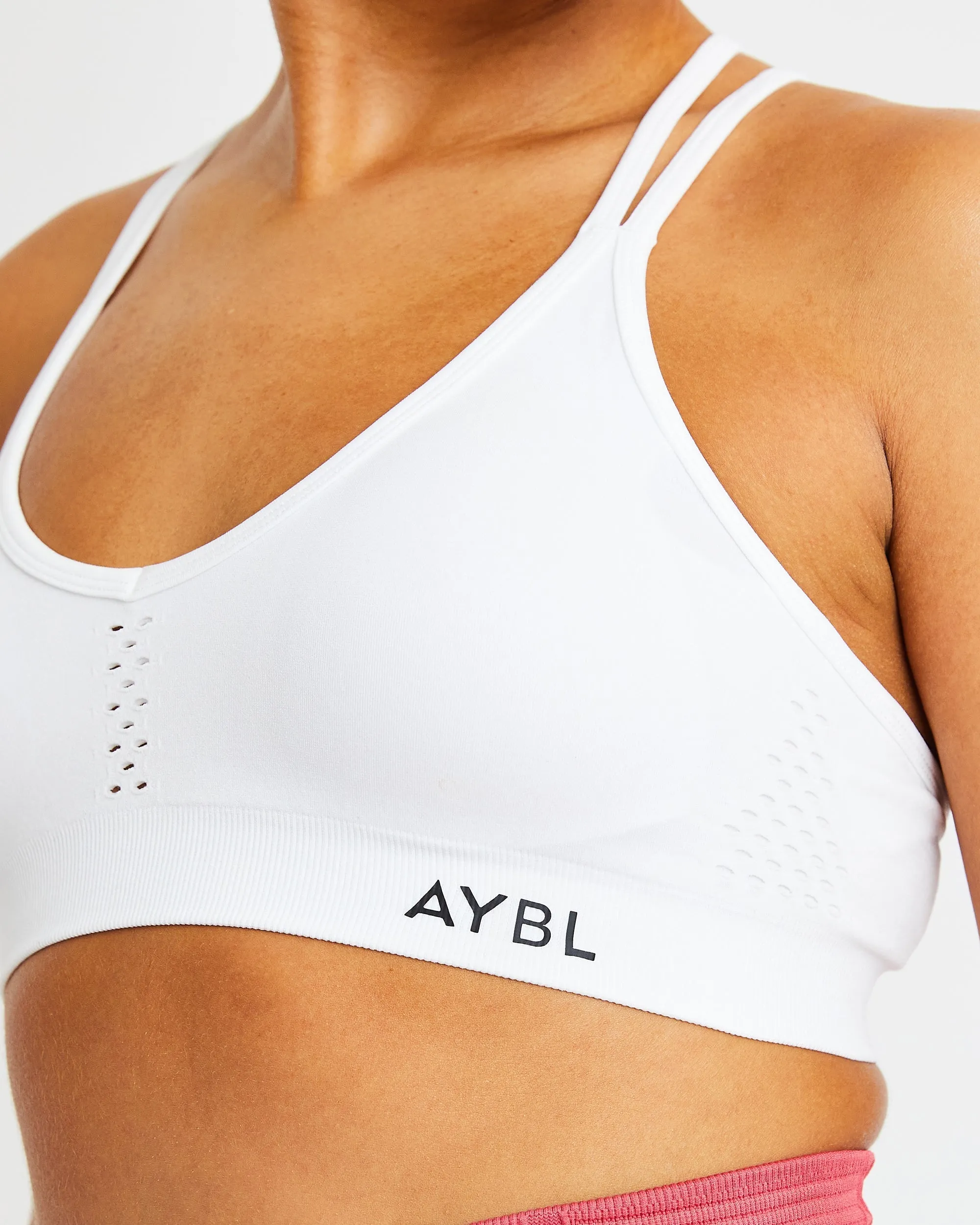 Essential Seamless Strappy Sports Bra - White sold by AYBL product image thumbnail 5