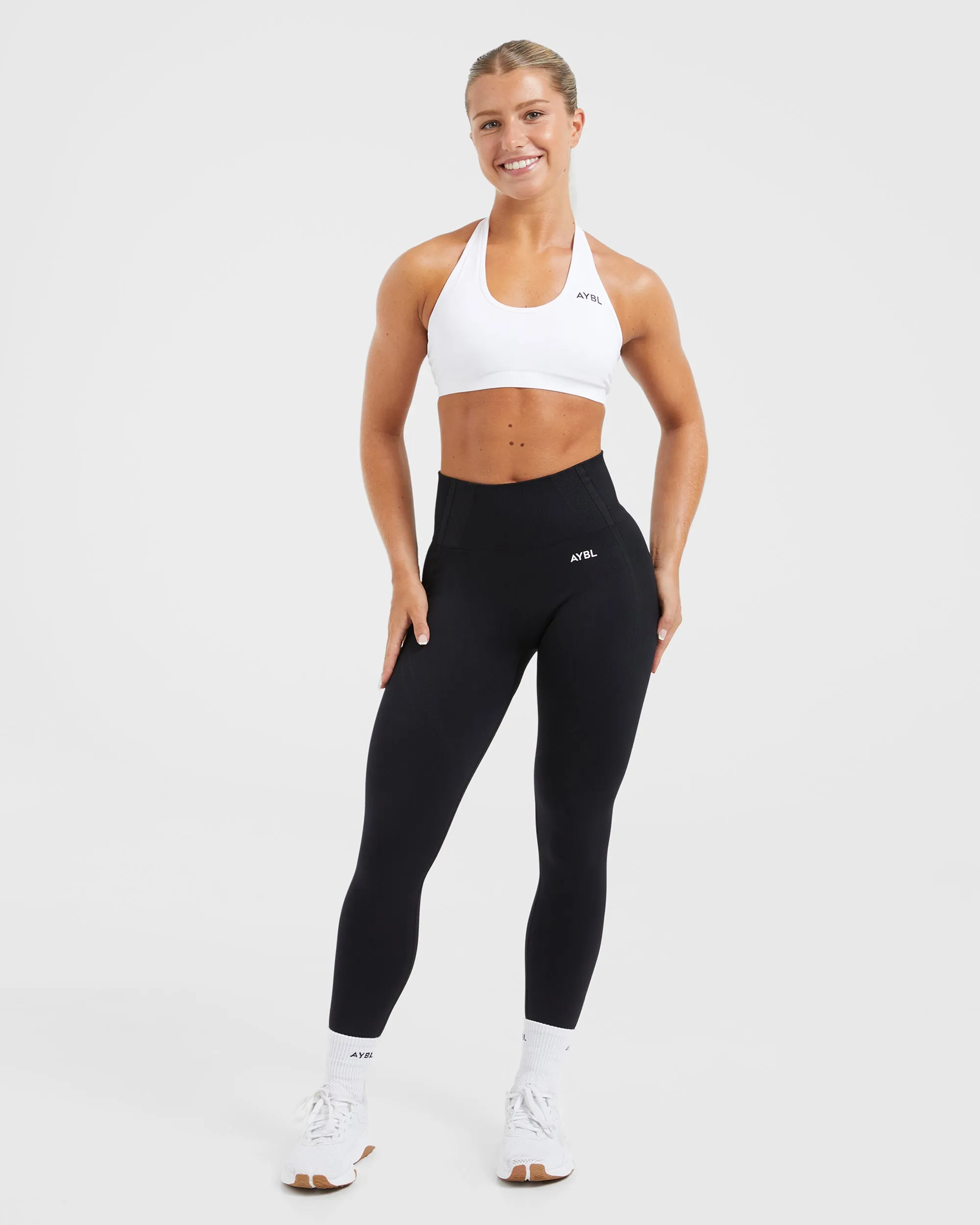 Essential Seamless Halterneck Sports Bra - White sold by AYBL product image thumbnail 3