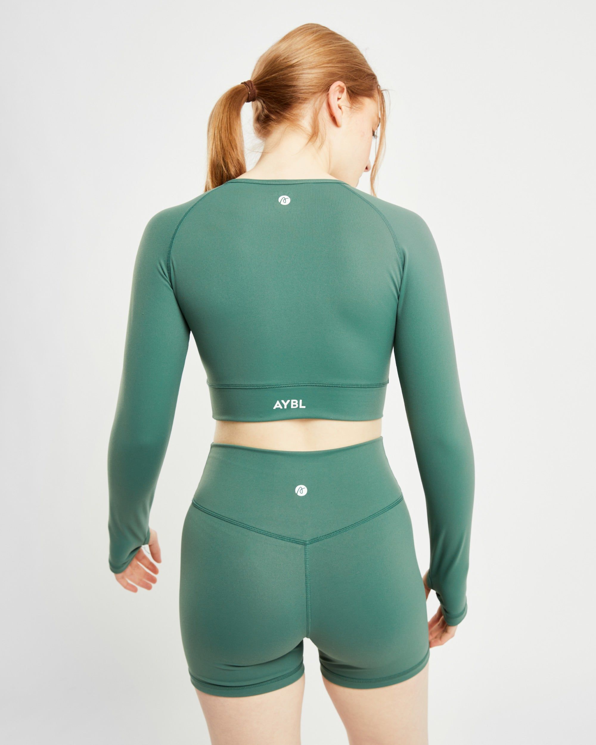 Core Long Sleeve Crop Top - Green sold by AYBL product image thumbnail 2
