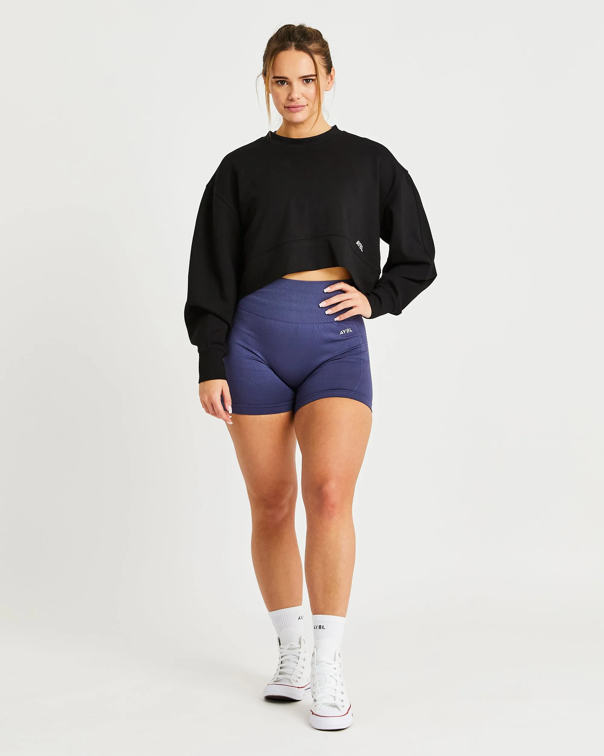 Oversized Crop Jumper - Black sold by AYBL product image thumbnail 3
