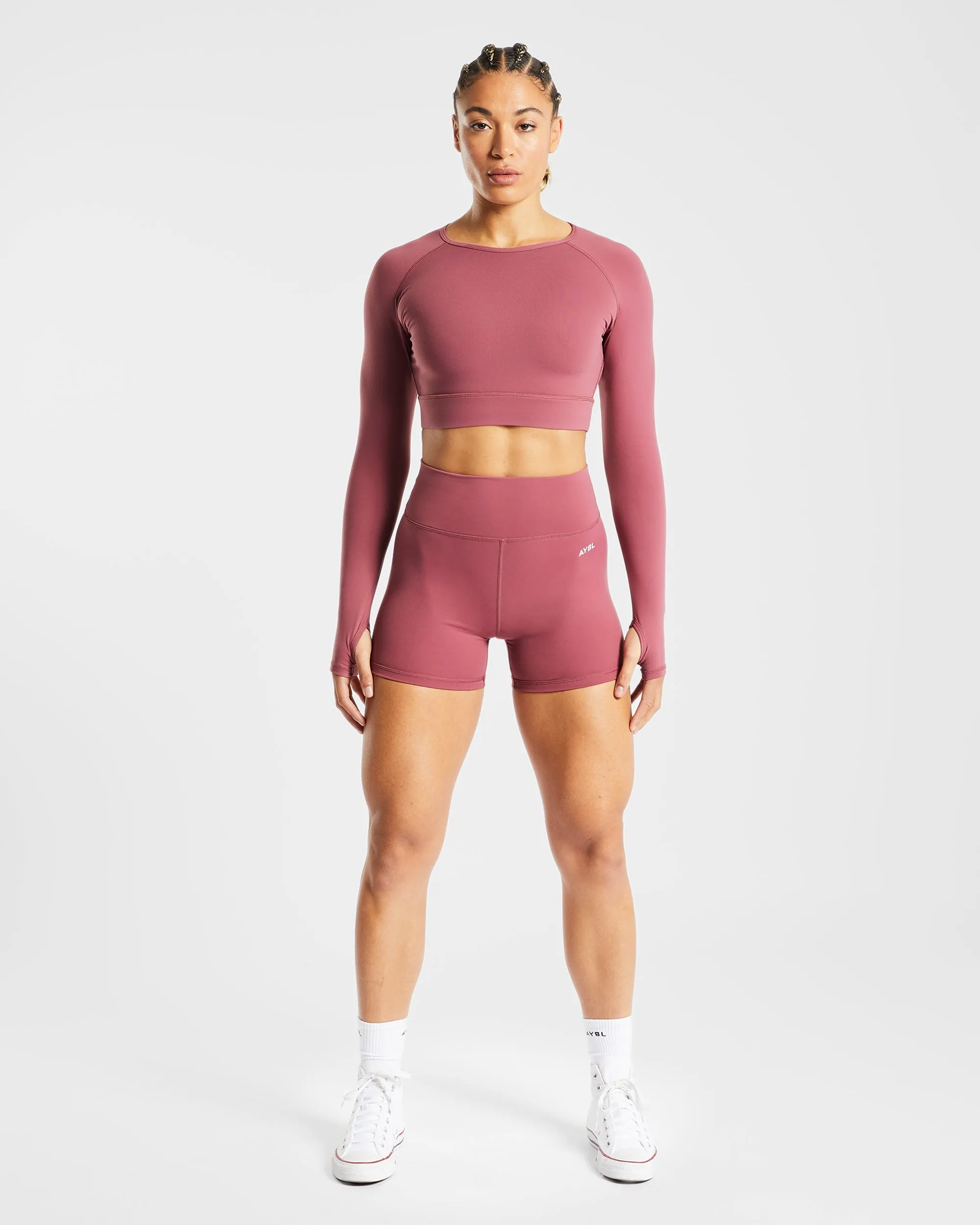 Core Long Sleeve Crop Top - Brick Red sold by AYBL product image thumbnail 4
