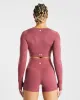 Core Long Sleeve Crop Top - Brick Red sold by AYBL