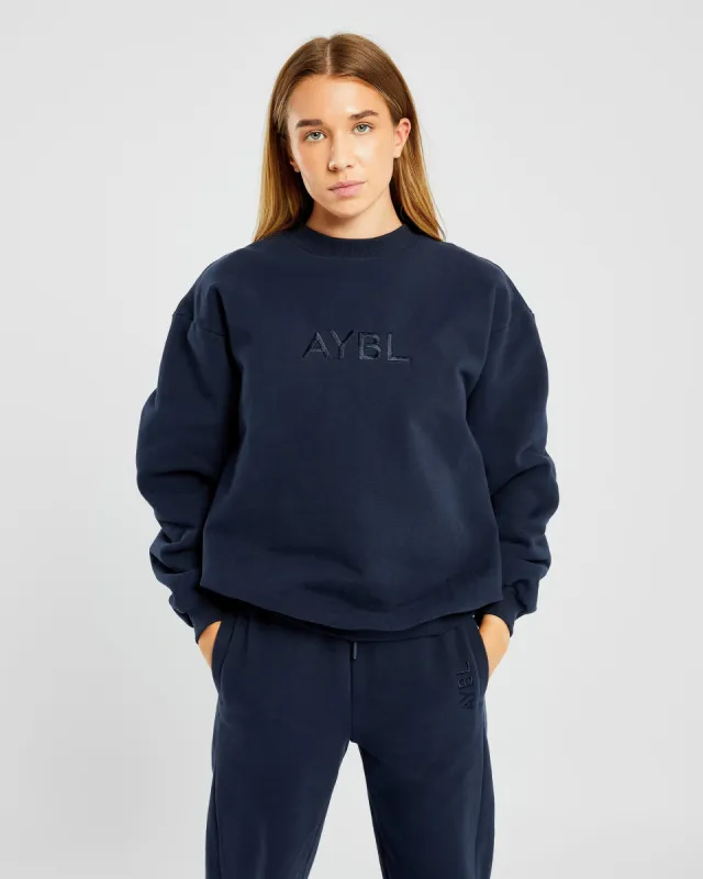 Everyday Relaxed Sweater - Navy sold by AYBL