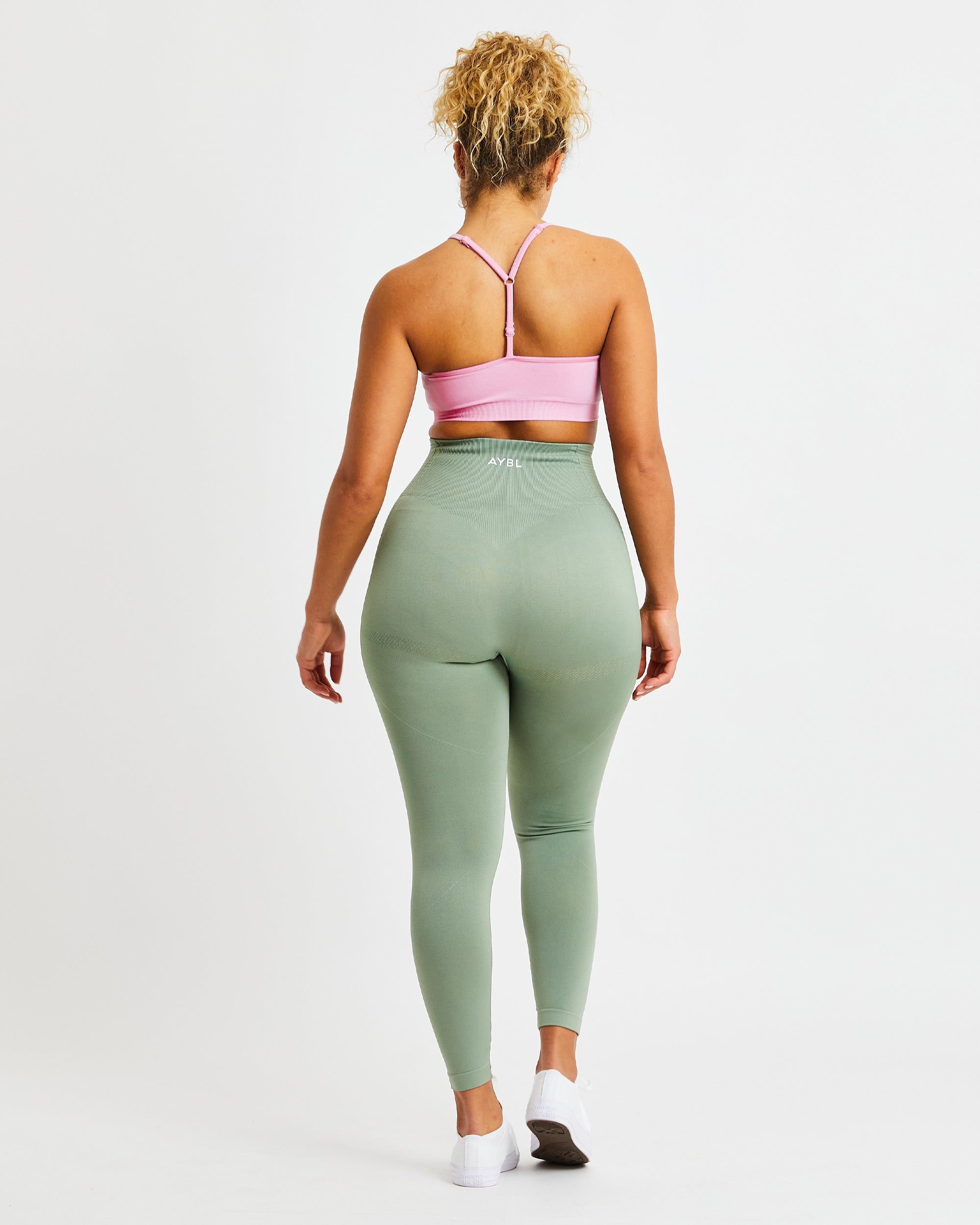 Essential Seamless V Neck Sports Bra - Baby Pink sold by AYBL product image thumbnail 4