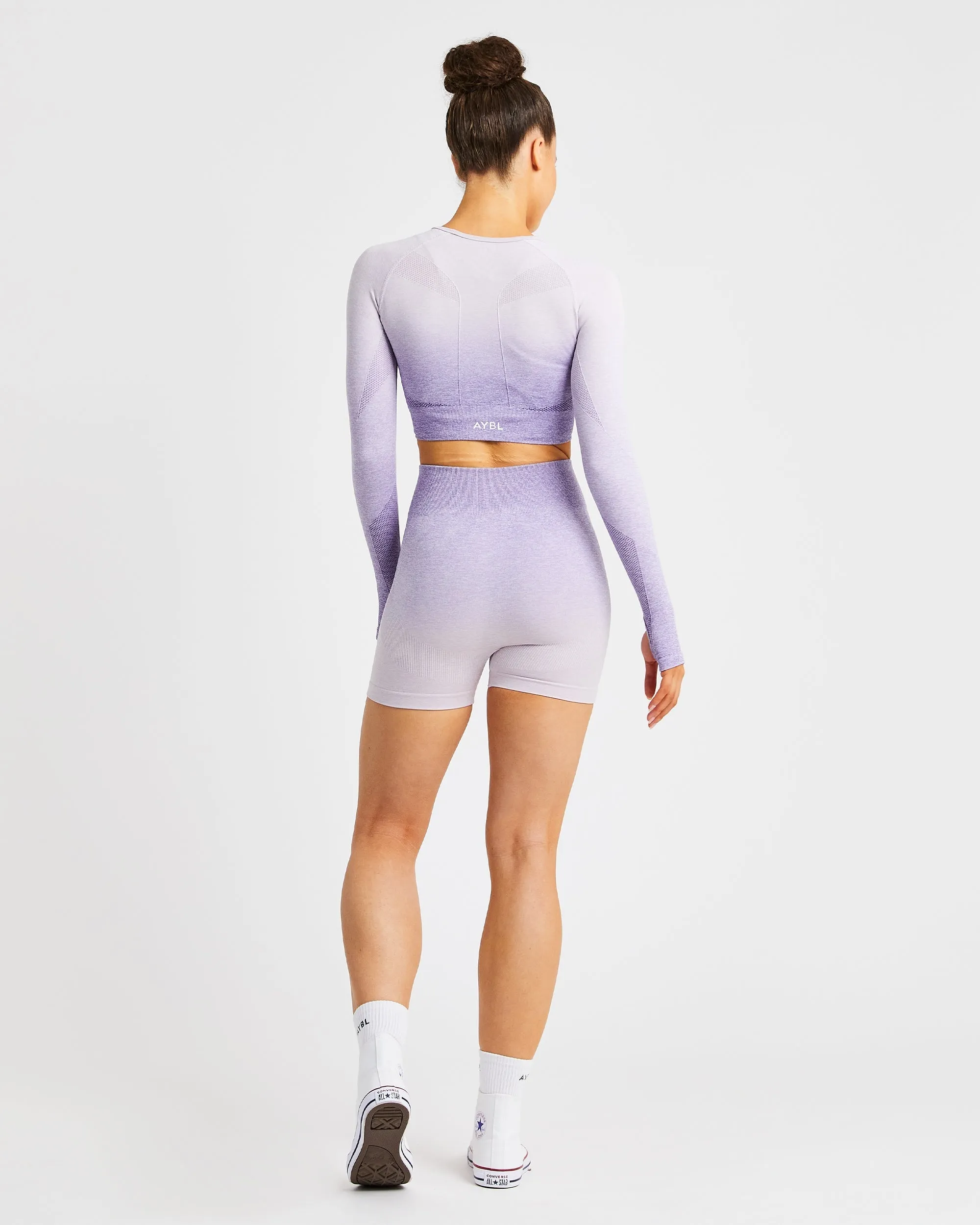 Pulse Ombré Seamless Long Sleeve Crop Top - Lilac sold by AYBL product image thumbnail 4
