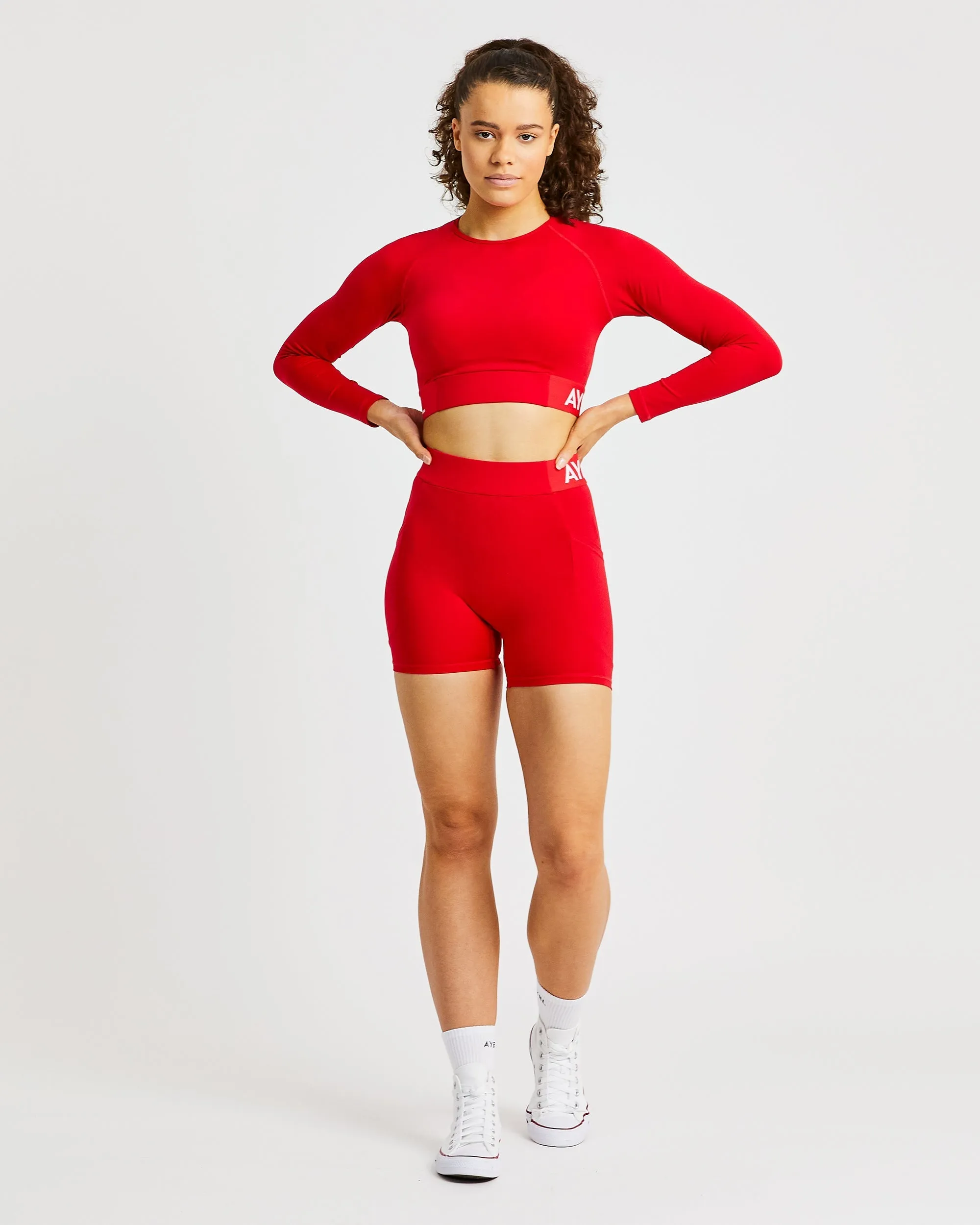 Training Long Sleeve Crop Top - Red sold by AYBL product image thumbnail 3