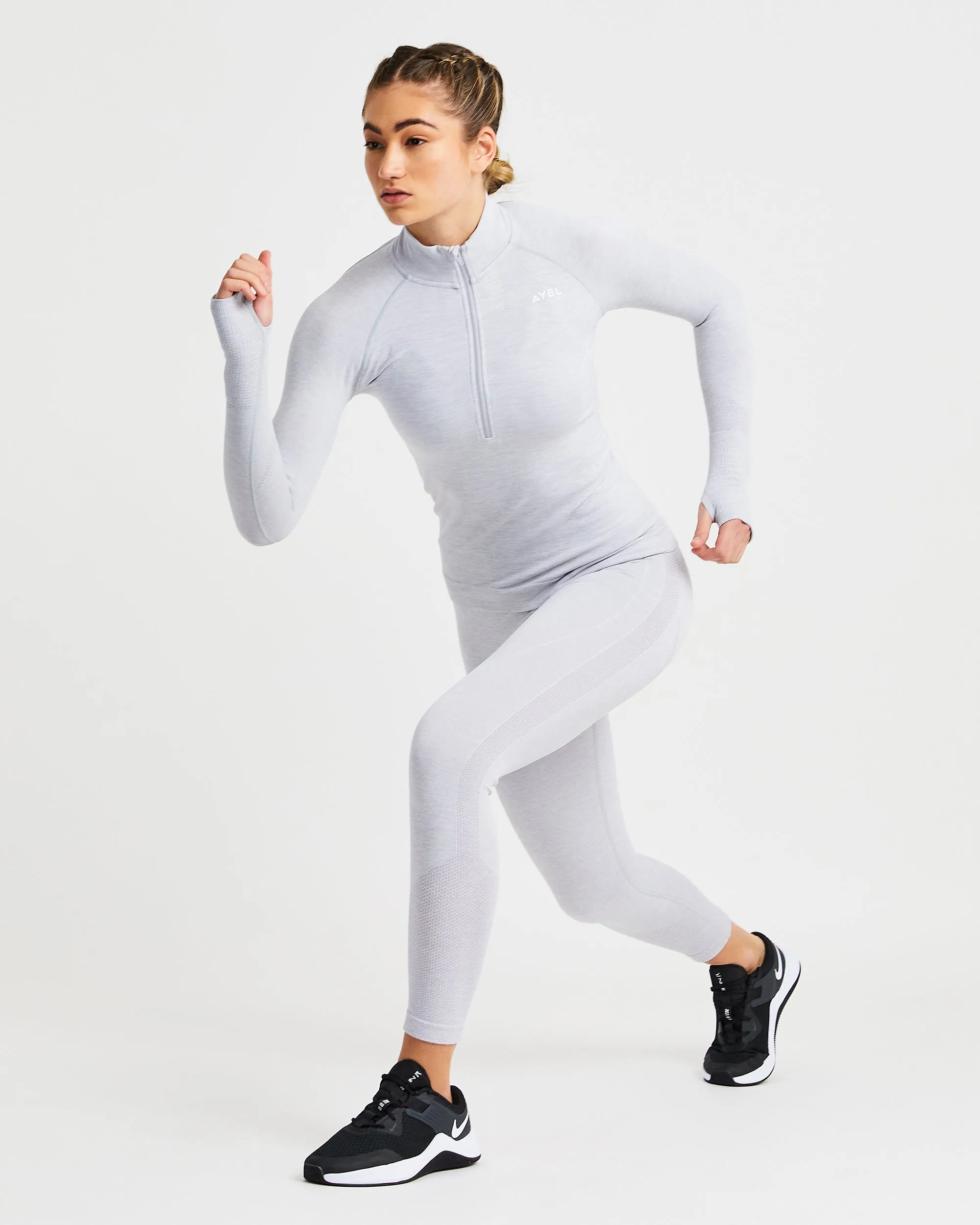 Motion Seamless 1/2 Zip Pullover - Light Grey sold by AYBL product image thumbnail 5