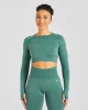 Empower Seamless Long Sleeve Crop Top - Forest Green Marl sold by AYBL