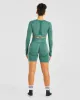 Empower Seamless Long Sleeve Crop Top - Forest Green Marl sold by AYBL