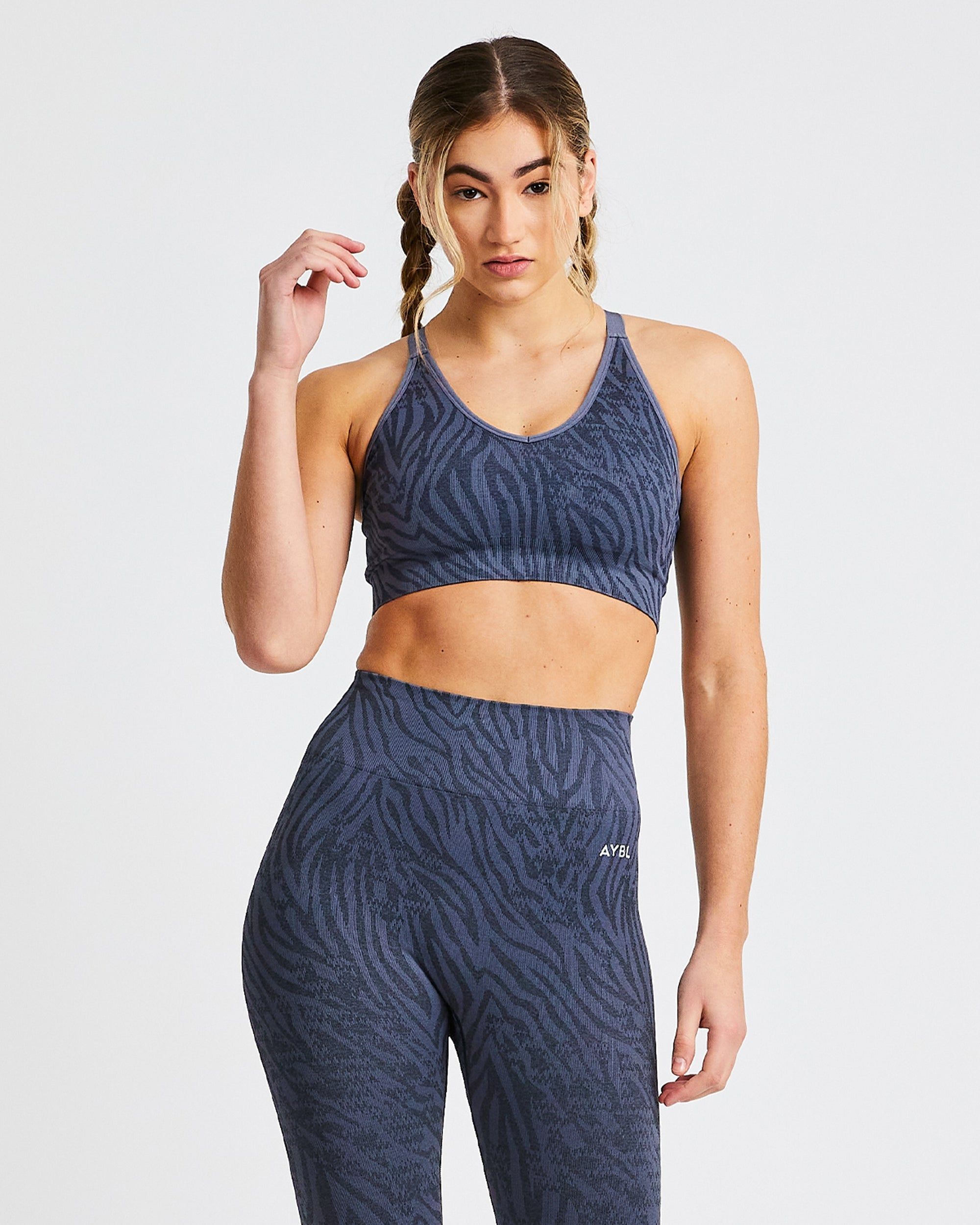 Evolve Animal Seamless Sports Bra - Slate Blue sold by AYBL