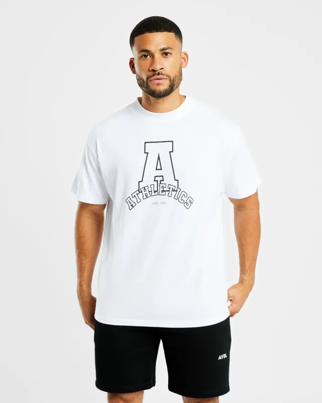 Athletics Varsity Oversized T Shirt - White sold by AYBL