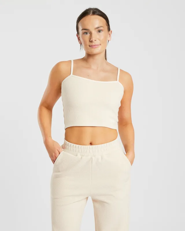 Waffle Crop Vest - Beige sold by AYBL