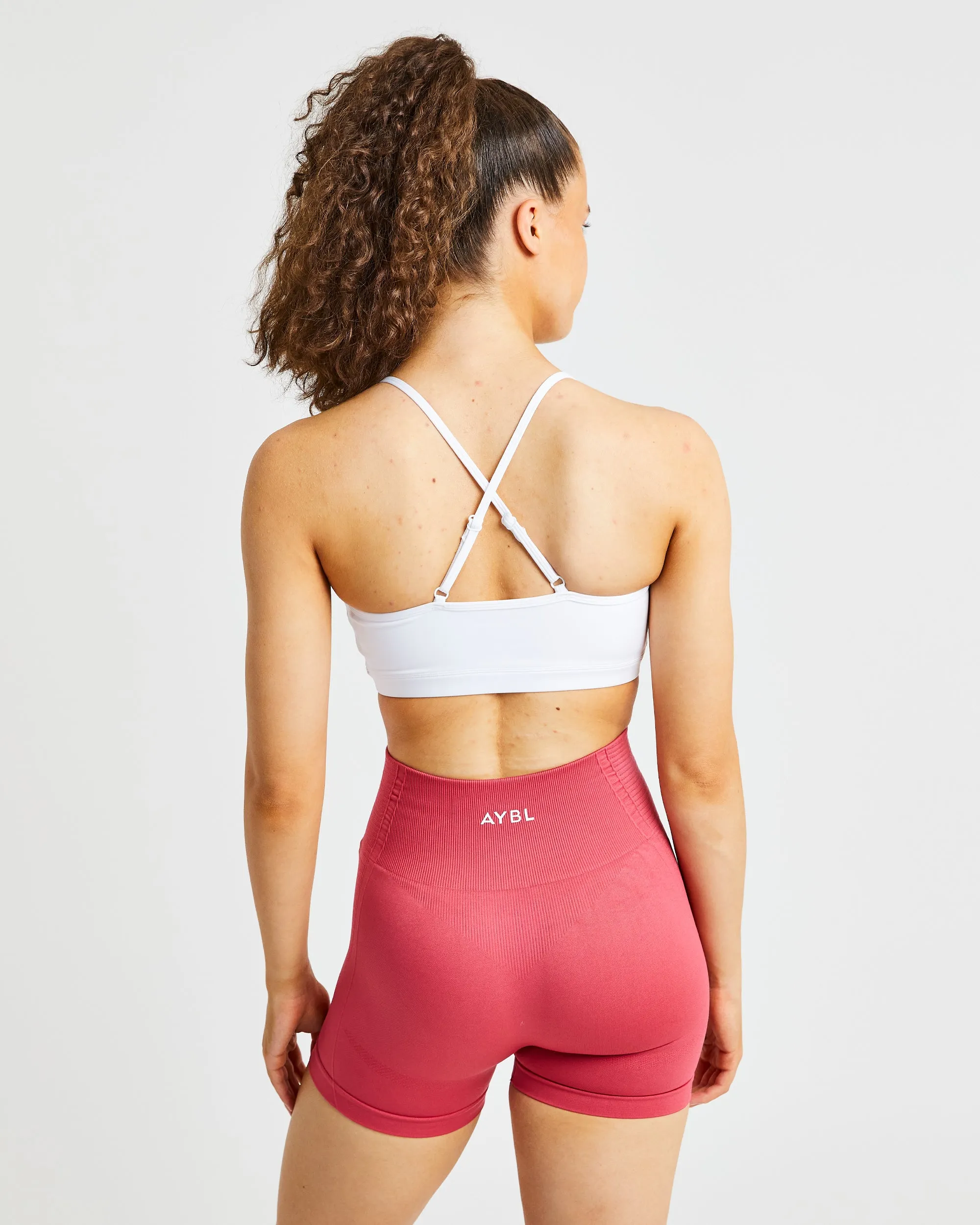 Essential V Neck Sports Bra - White sold by AYBL product image thumbnail 2