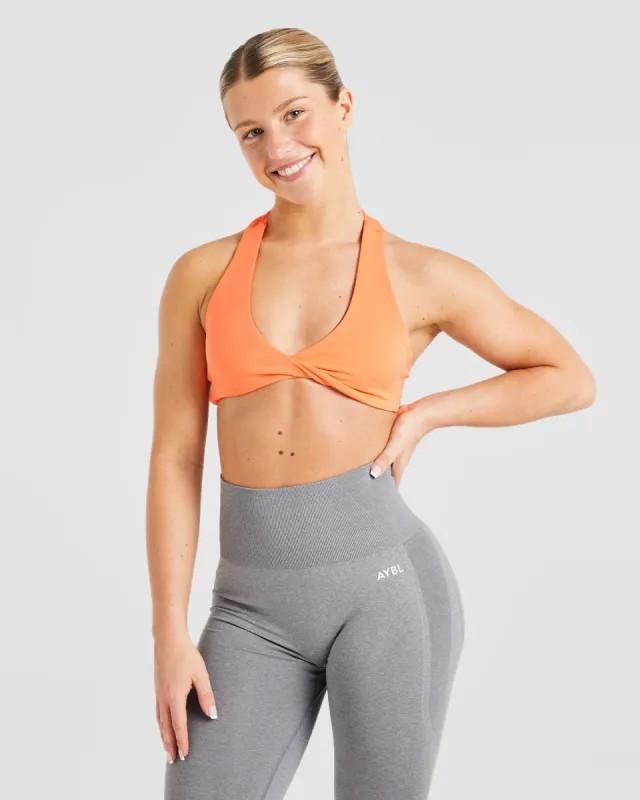 Essential Halterneck Sports Bra - Papaya Orange sold by AYBL