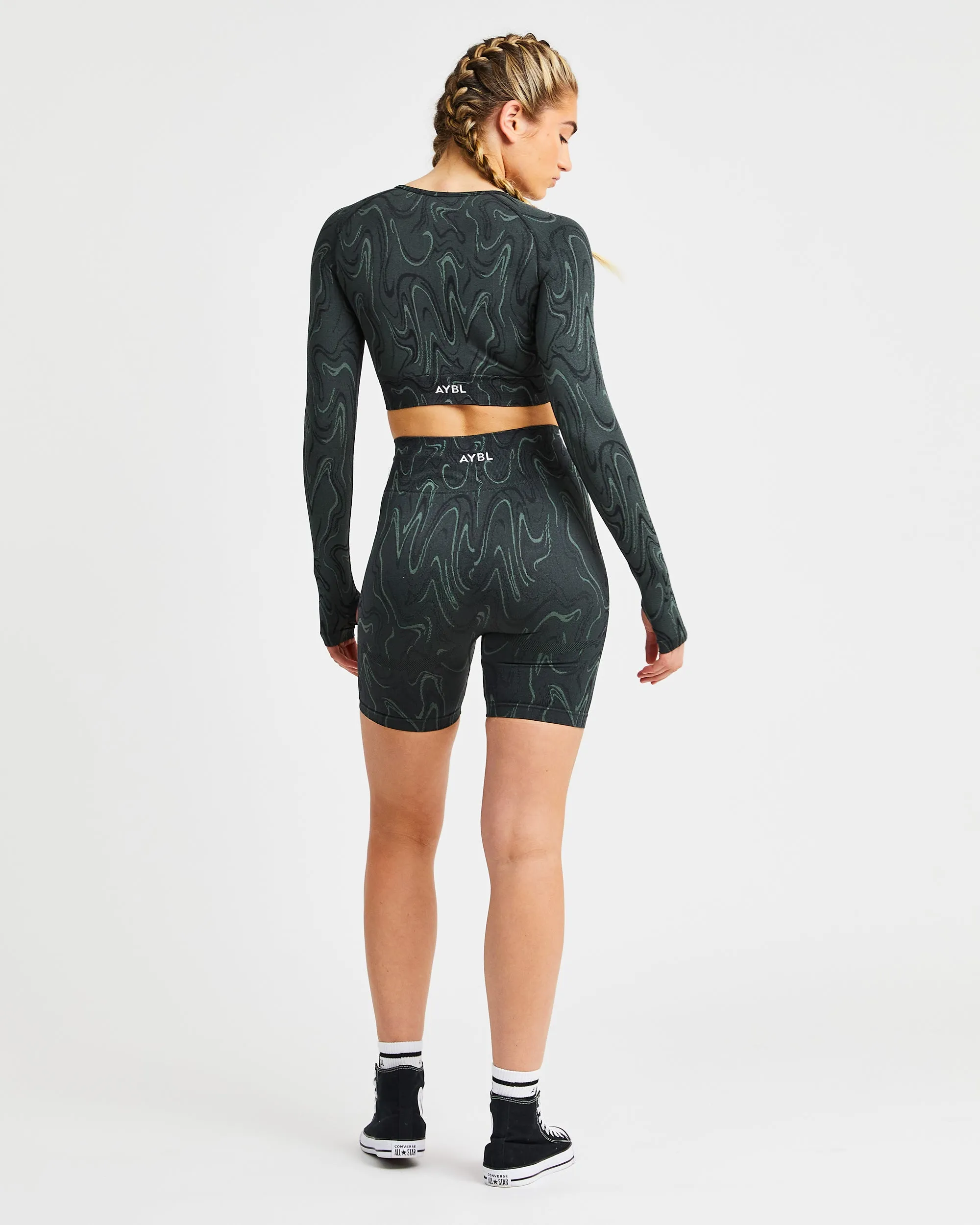 Velocity Seamless Long Sleeve Crop Top - Black sold by AYBL product image thumbnail 4