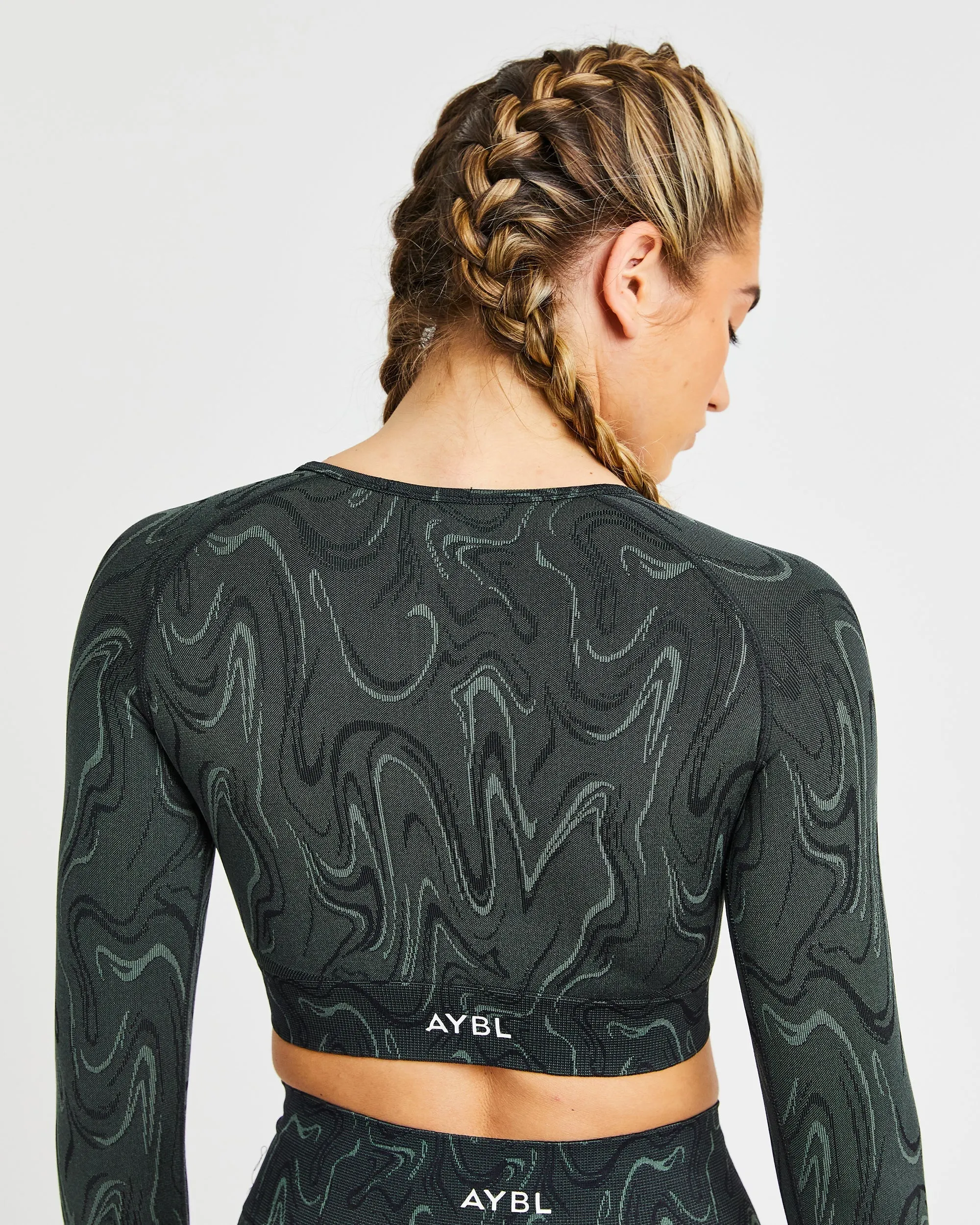 Velocity Seamless Long Sleeve Crop Top - Black sold by AYBL product image thumbnail 5
