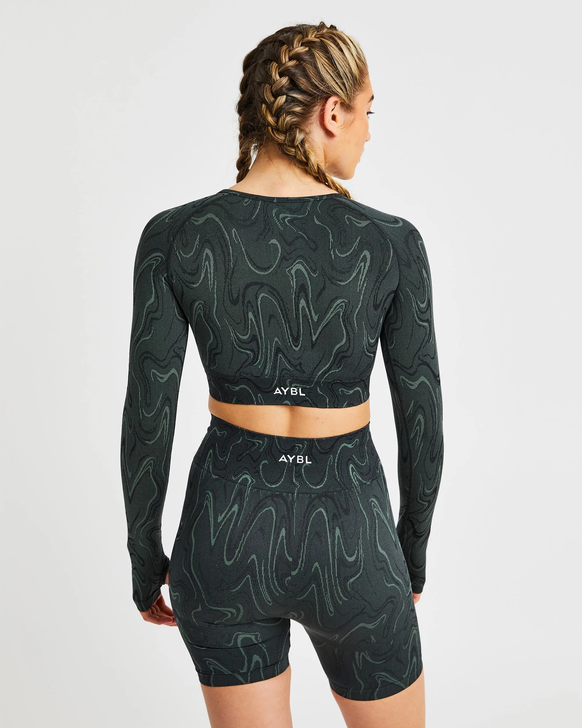 Velocity Seamless Long Sleeve Crop Top - Black sold by AYBL product image thumbnail 2