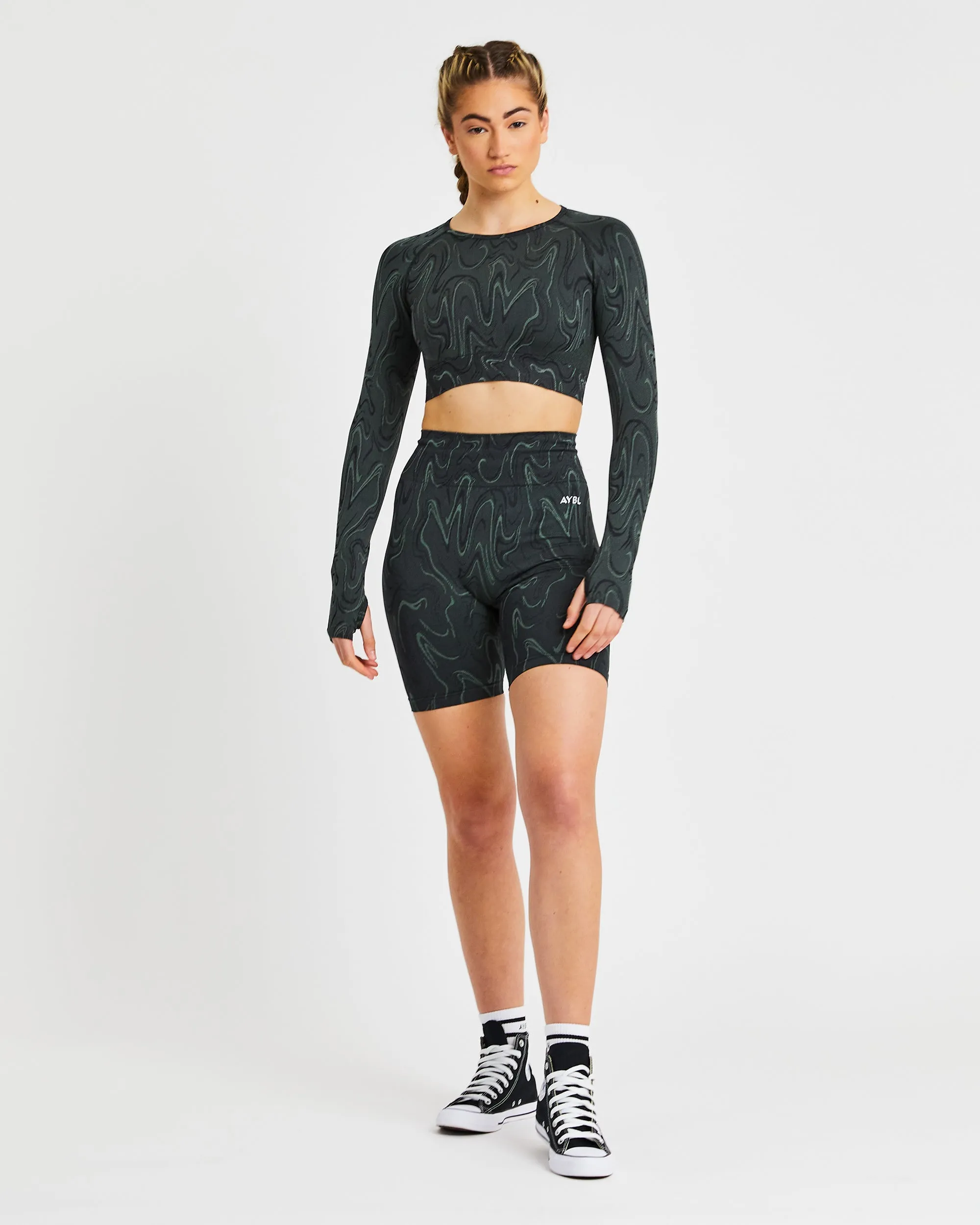 Velocity Seamless Long Sleeve Crop Top - Black sold by AYBL product image thumbnail 3