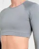 Staple Long Sleeve Crop Top - Grey sold by AYBL