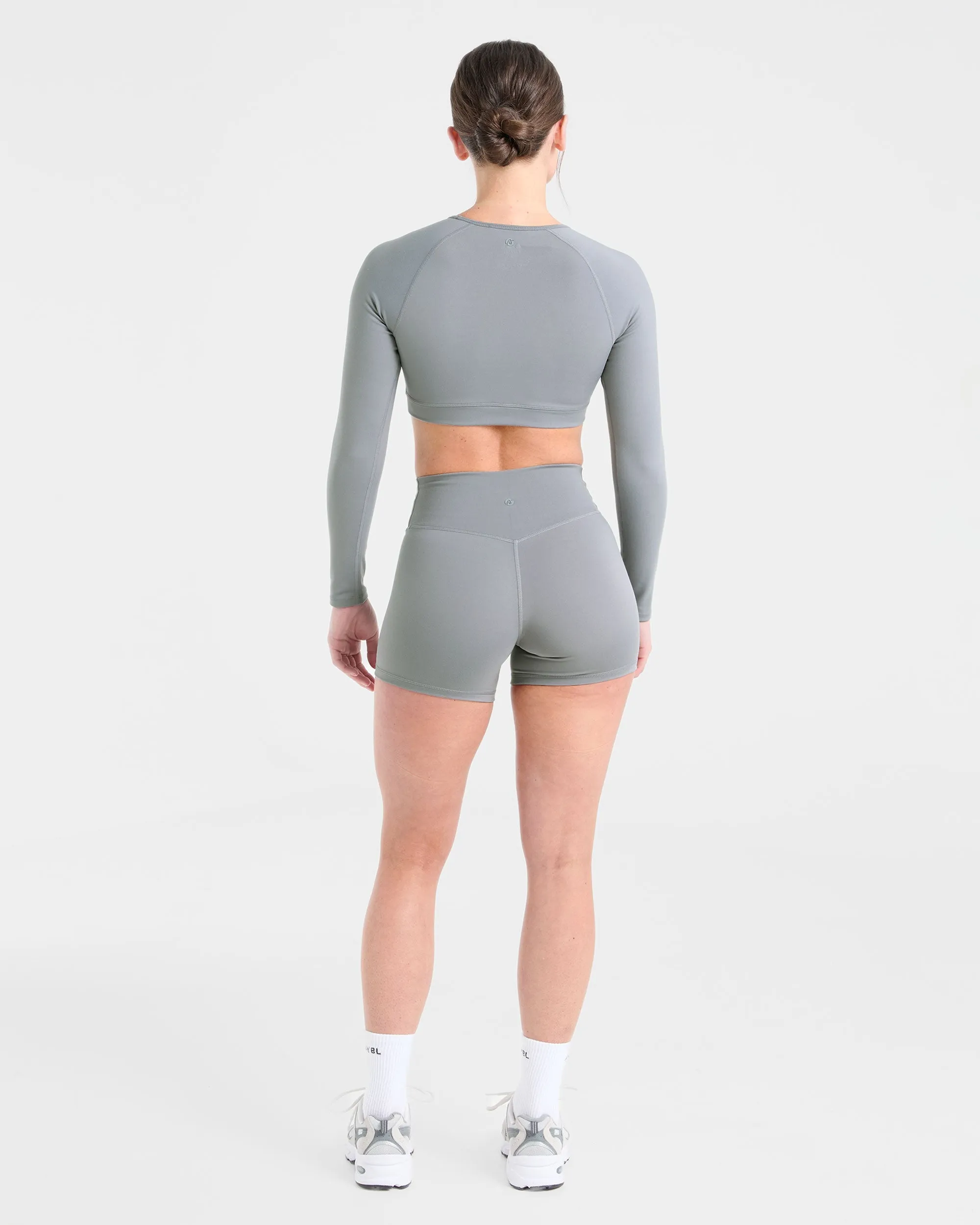 Staple Long Sleeve Crop Top - Grey sold by AYBL product image thumbnail 4