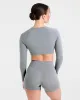 Staple Long Sleeve Crop Top - Grey sold by AYBL